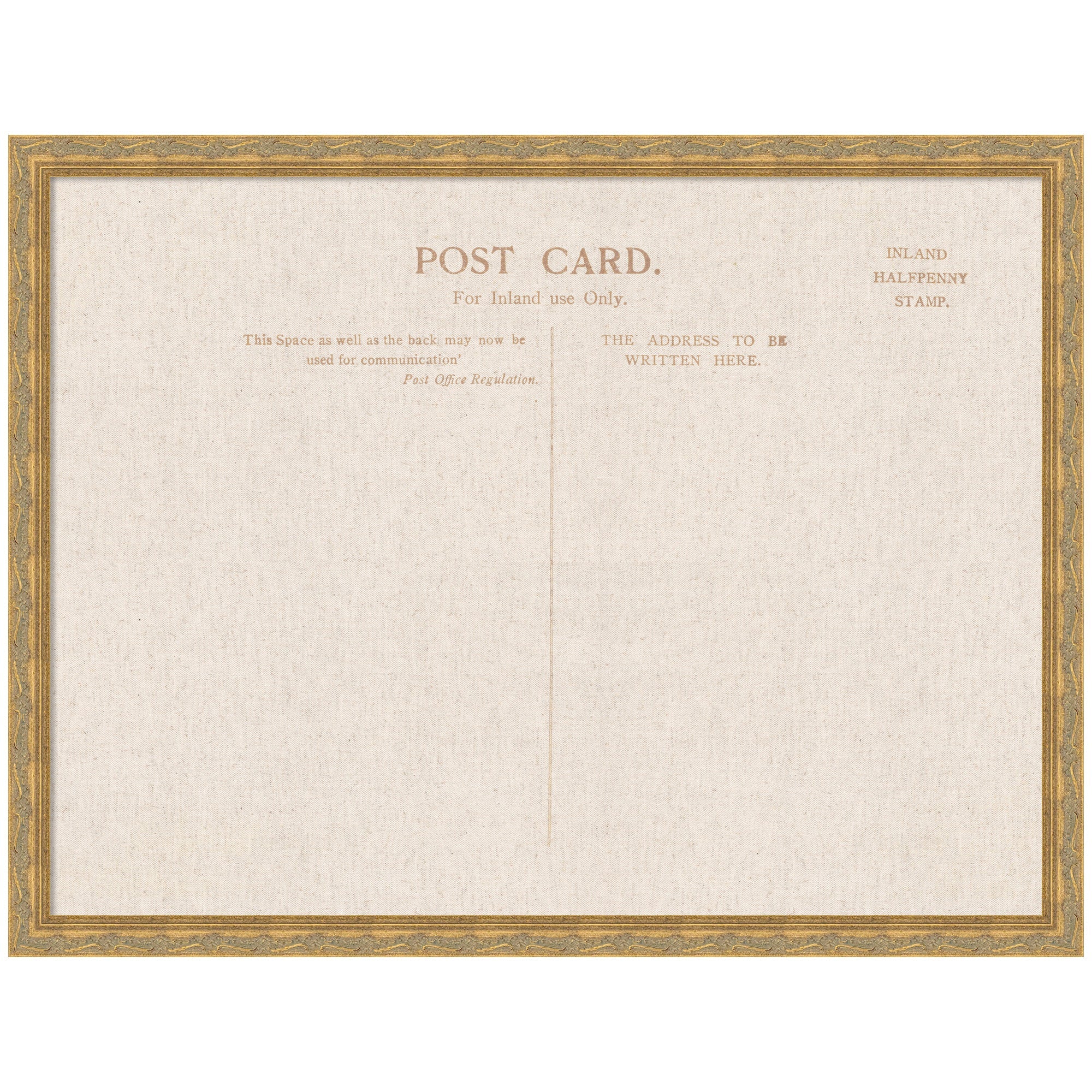 Framed Fabric Pinboard Linen Vintage Post Card Wall Organization