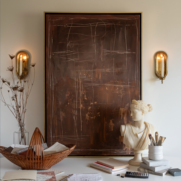 Espresso Canvas Wall Art . Rectangle
