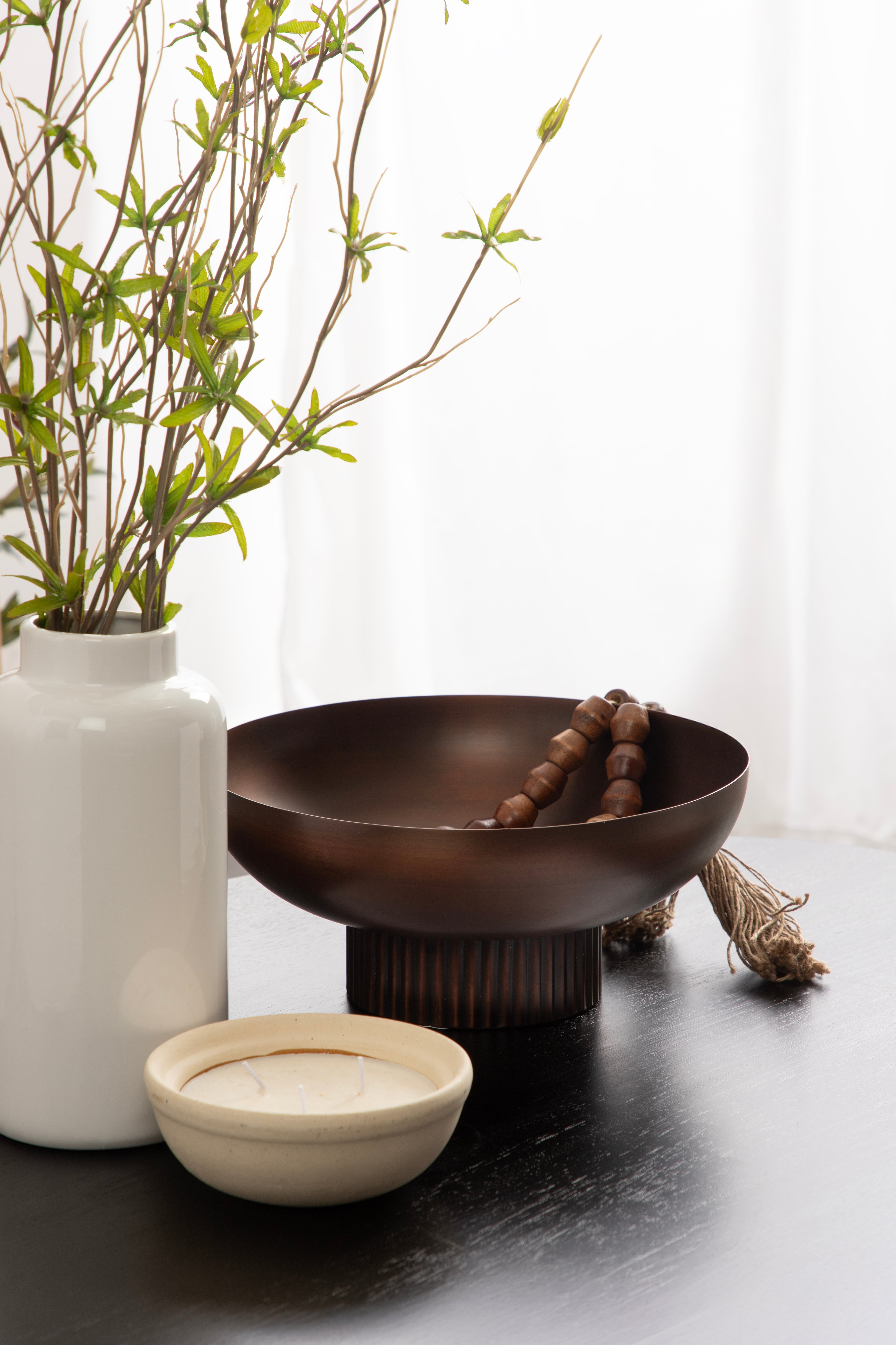 Rooks Ribbed Metal Bowl