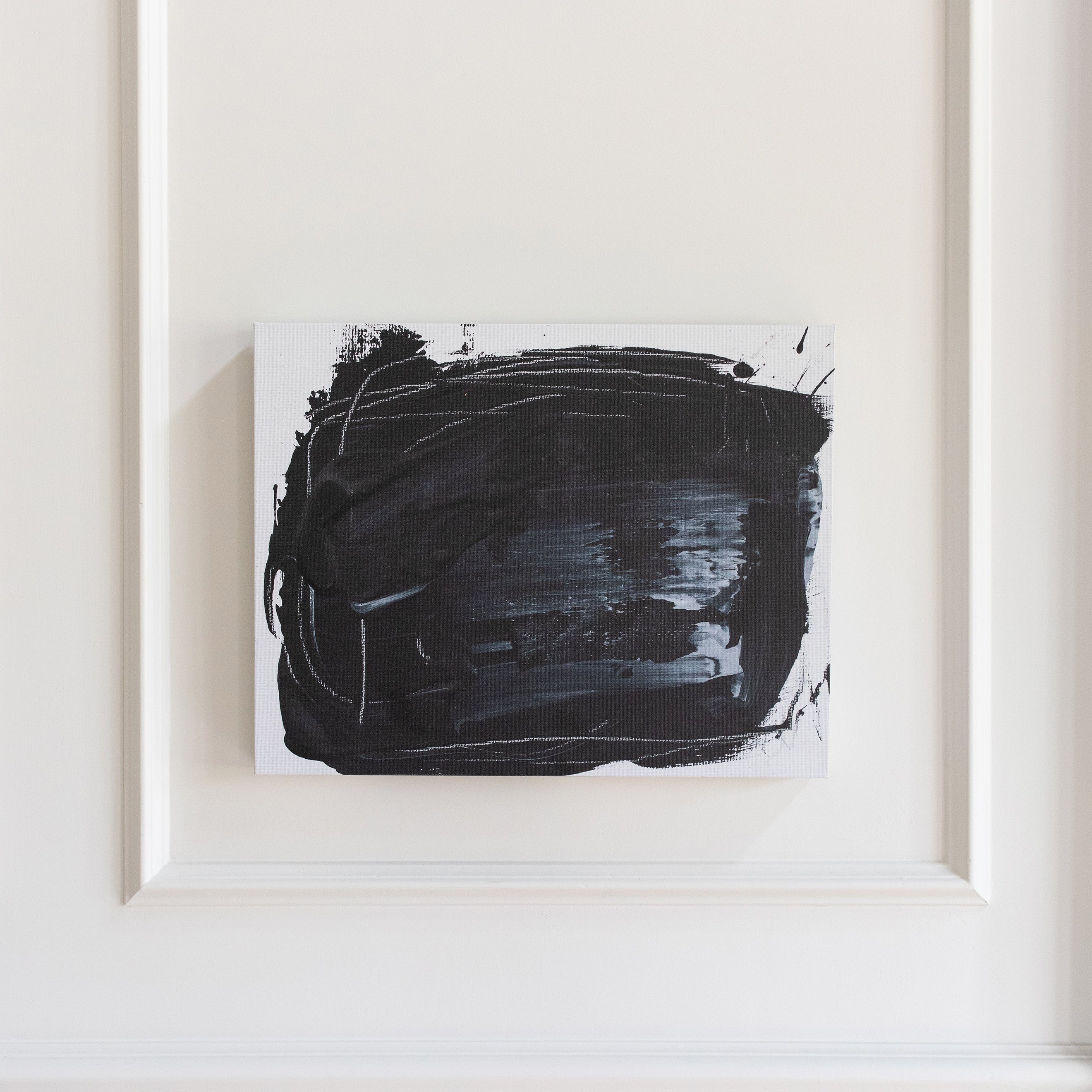 Black Splotch Mini ✧・゚ Textured Canvas Wall Art