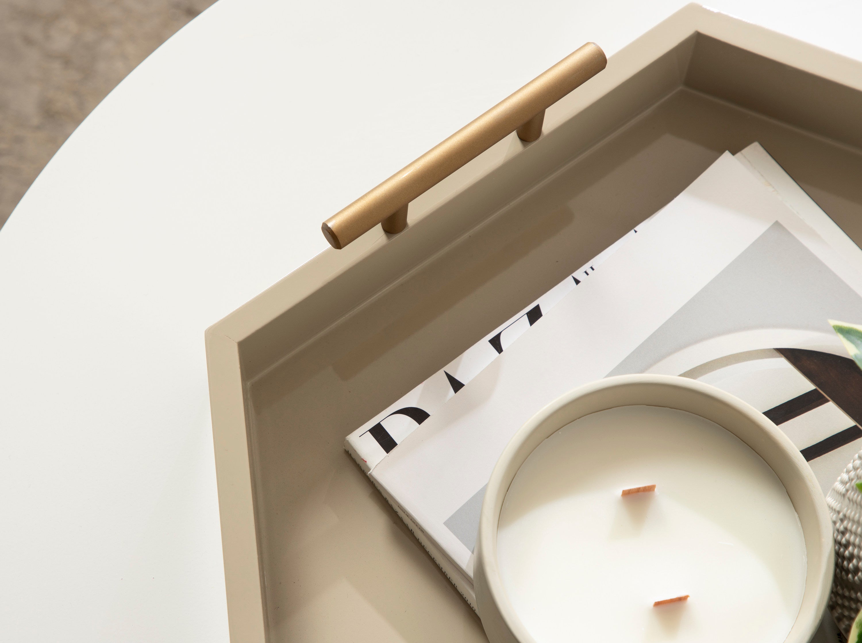 Lipton Hexagon Decorative Tray with Metal Handles