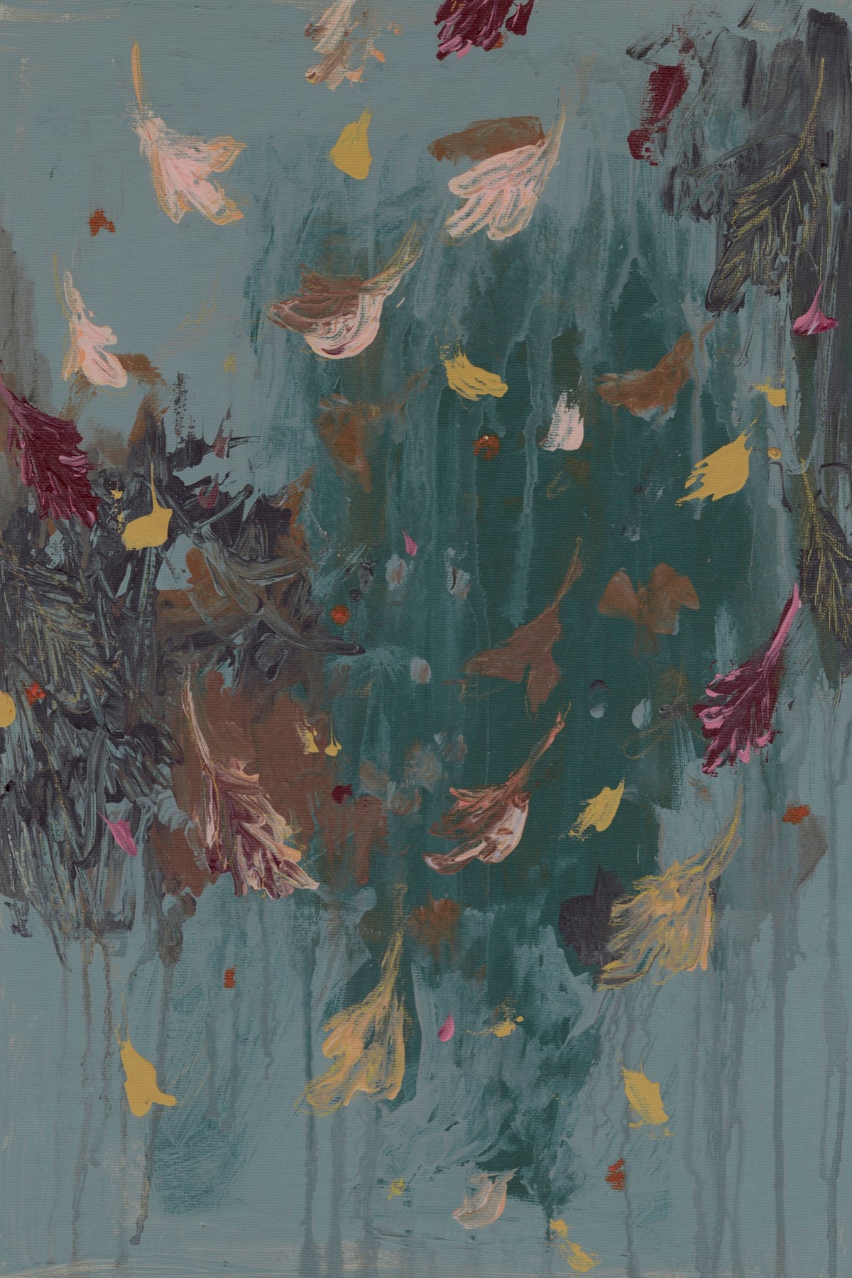 Falling Leaves Canvas Wall Art . Rectangle