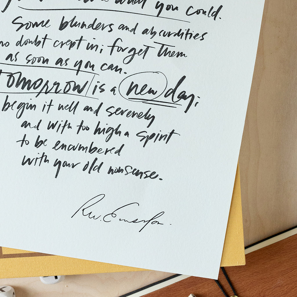 Finish Each Day (Emerson) in Lettering | Alabaster | Canvas