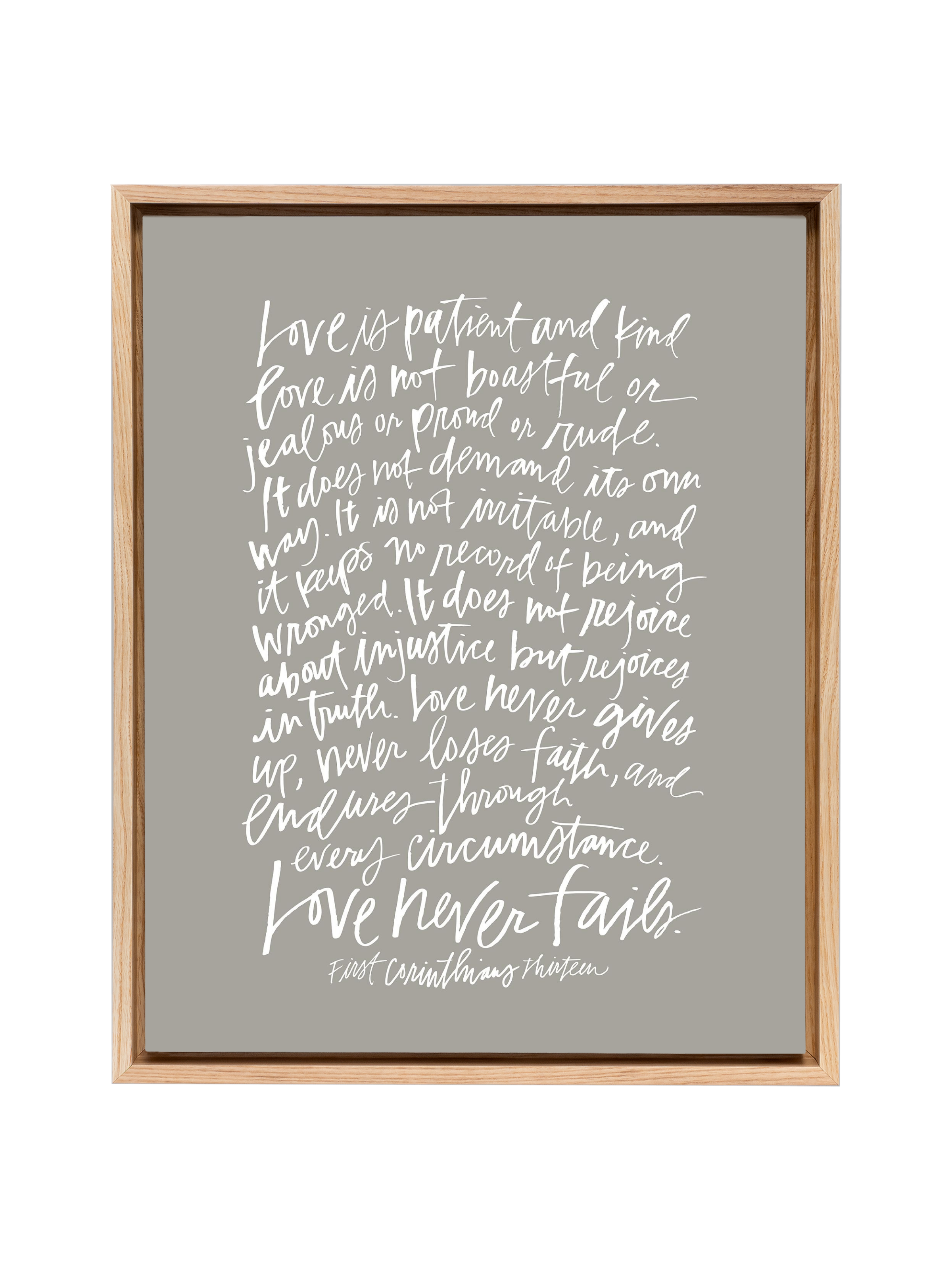 First Corinthians | Warm Grey | Canvas