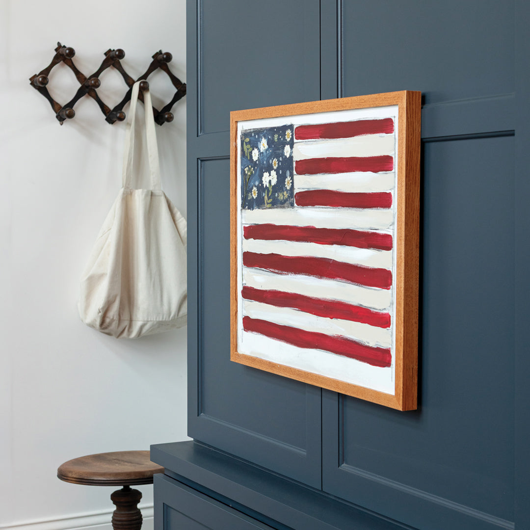 Flowered Flag Canvas Wall Art