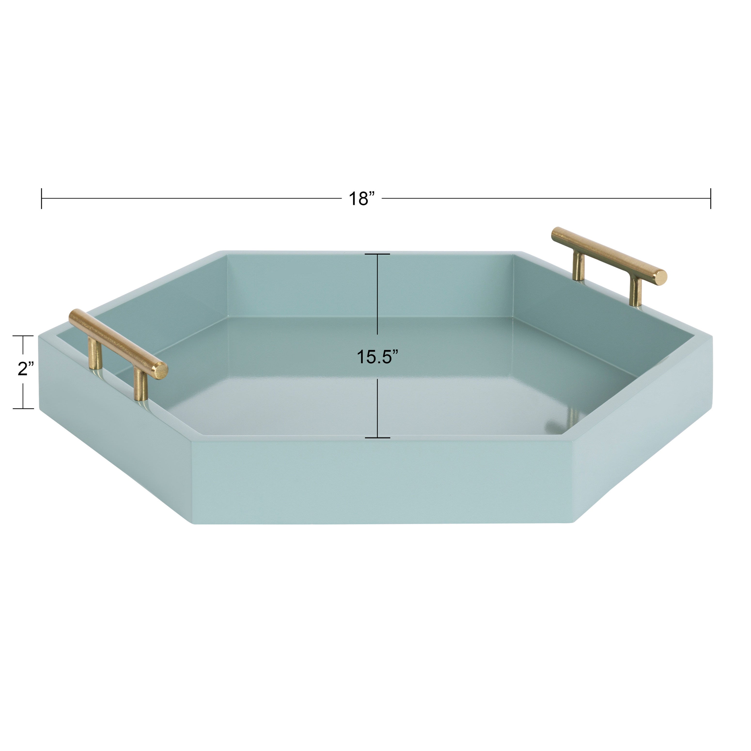 Lipton Hexagon Decorative Tray with Metal Handles