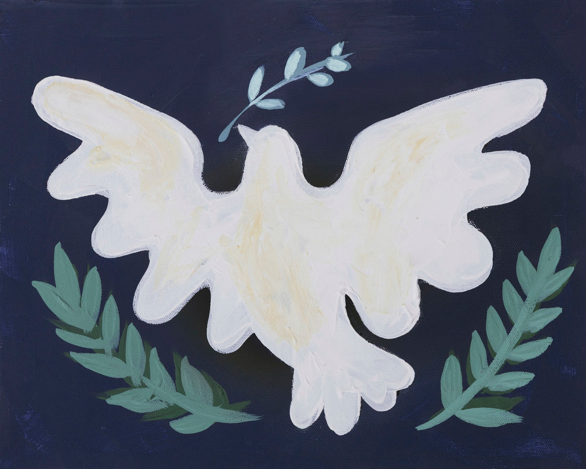 Folk Art Dove Luxe Art Print