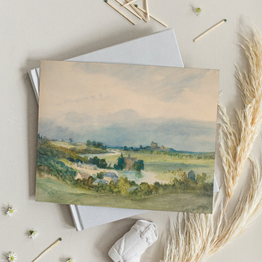 French Watercolor Landscape Luxe Art Print