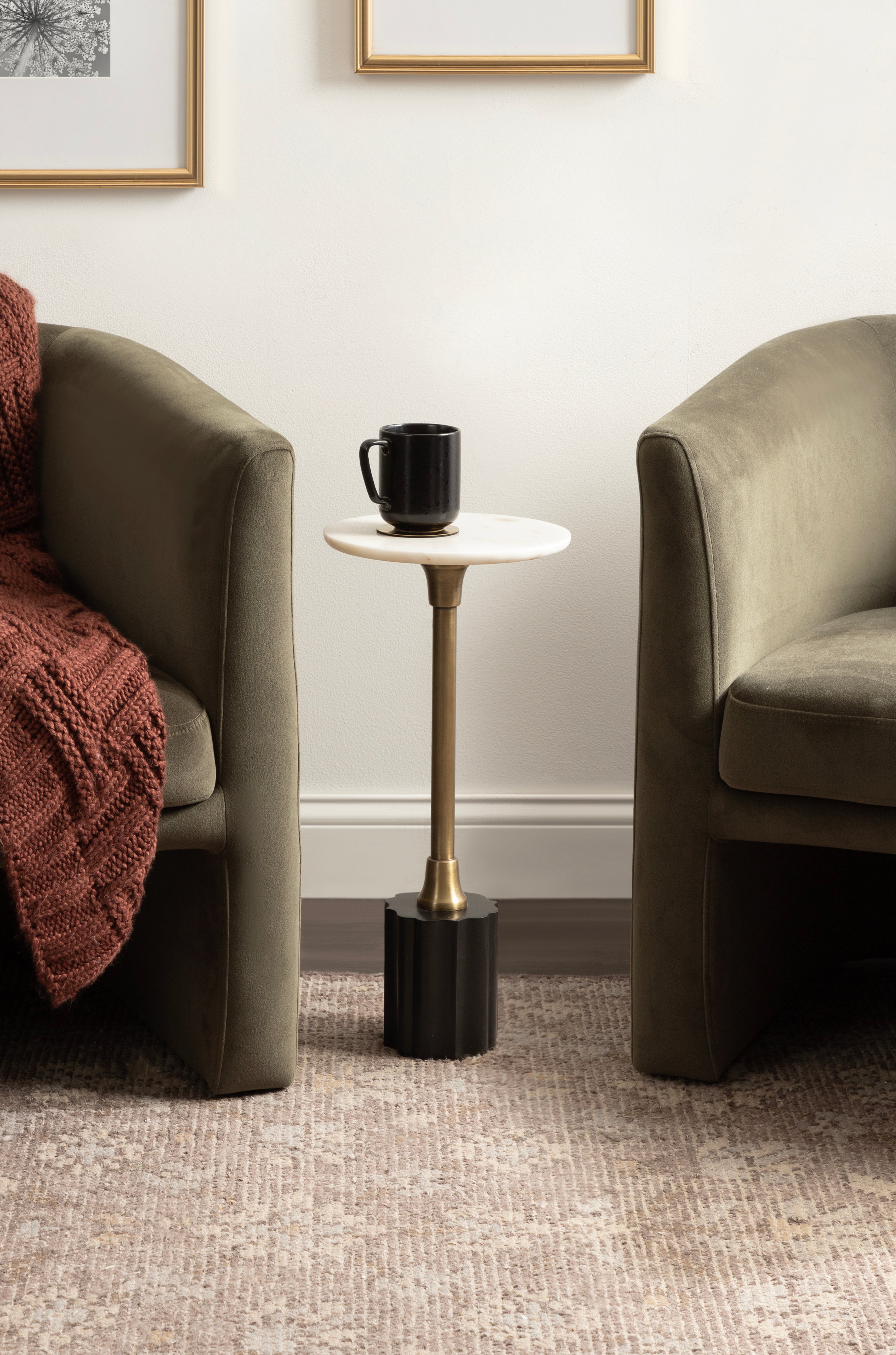 Nisha Round Marble Drink Table