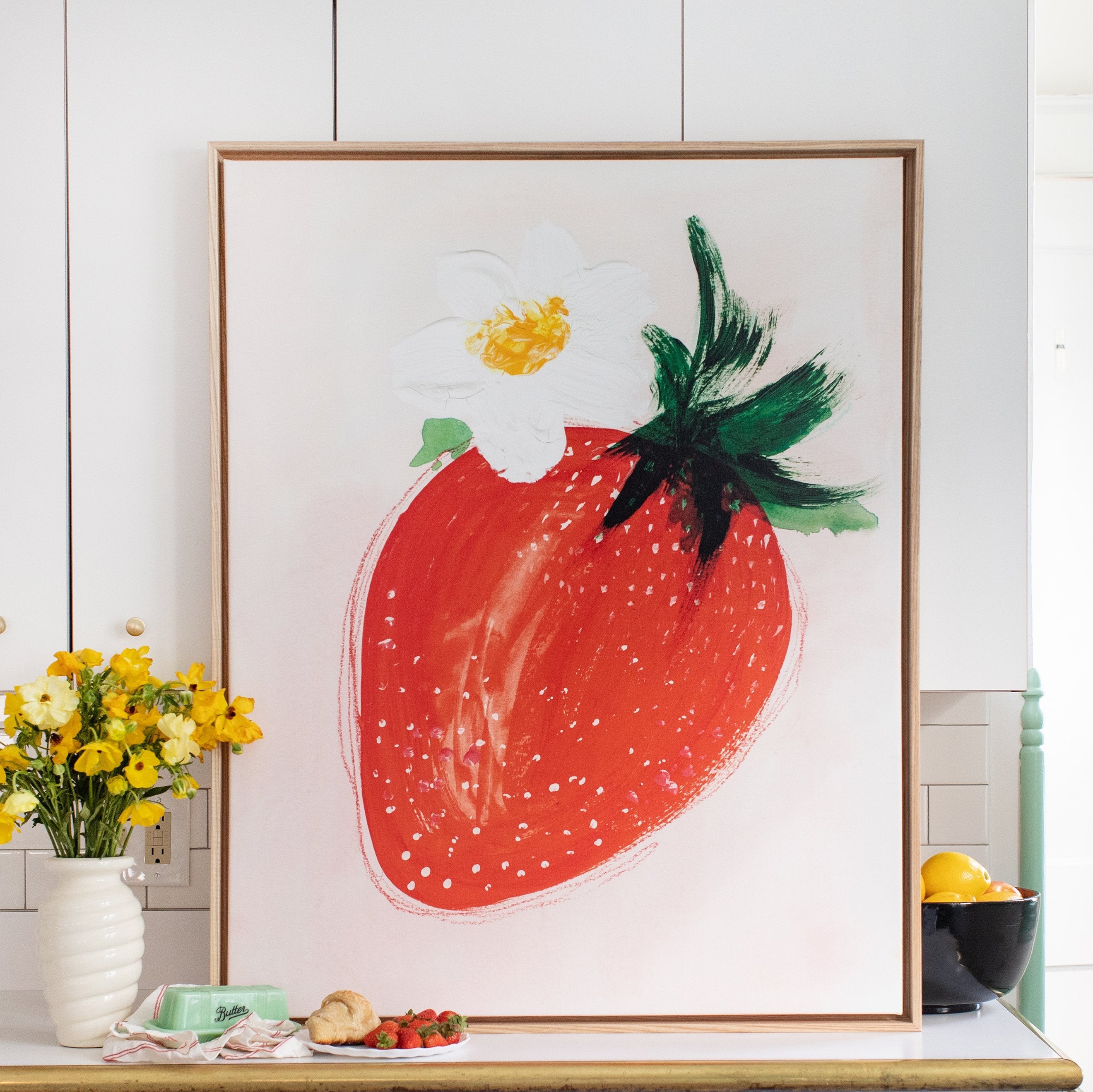 Strawberry On Blush | Canvas