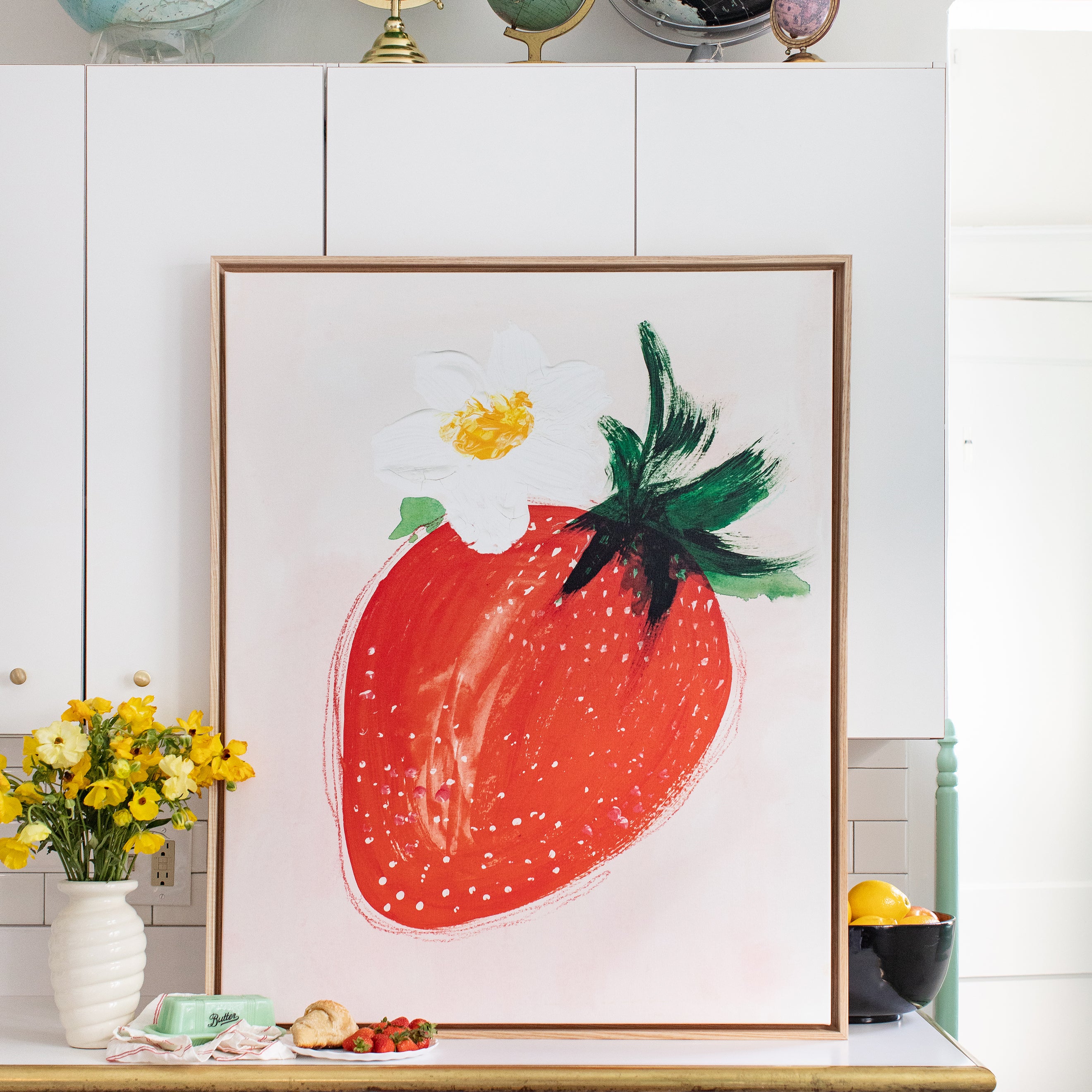 Strawberry On Blush | Canvas