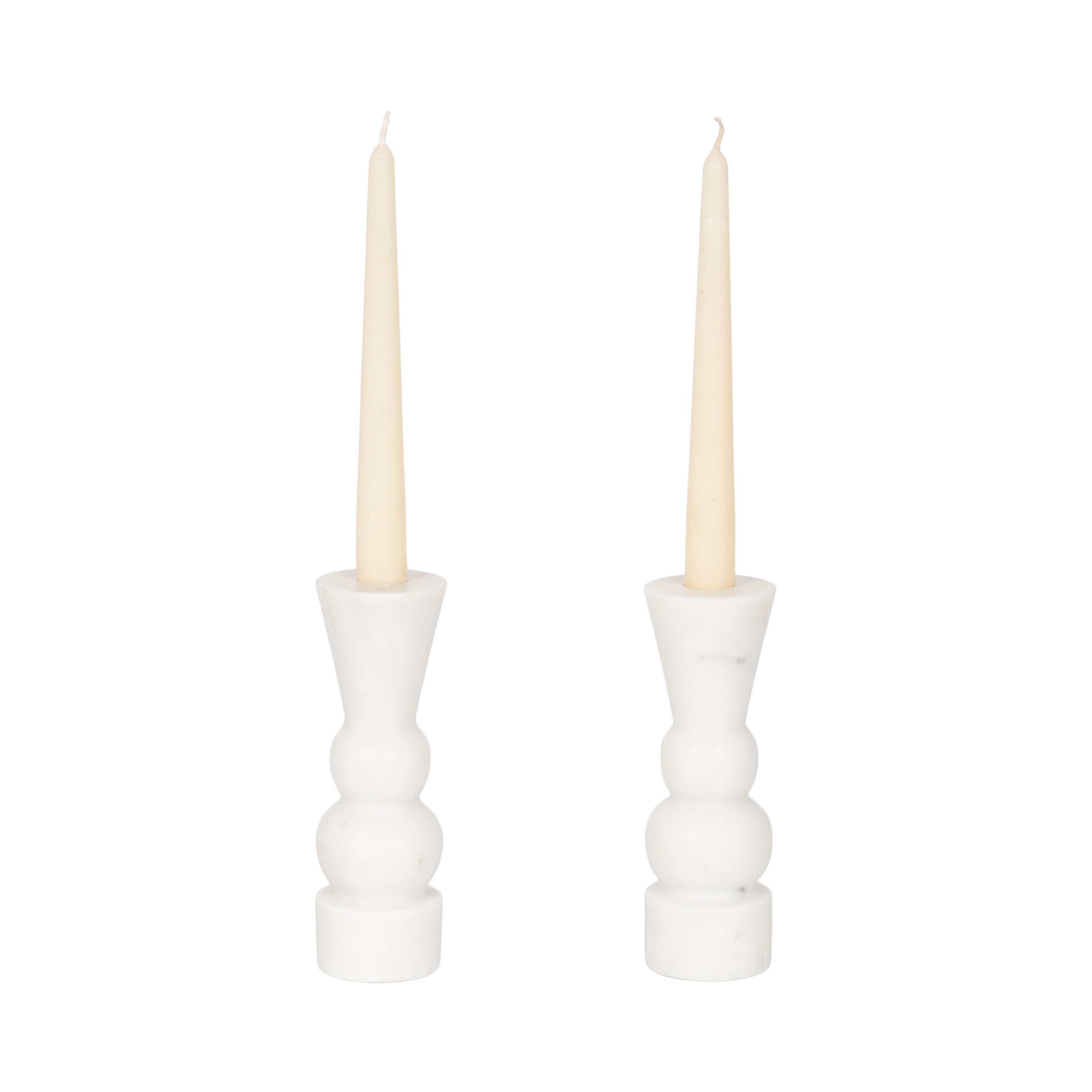 Maleea 2pc Marble Candle Holder