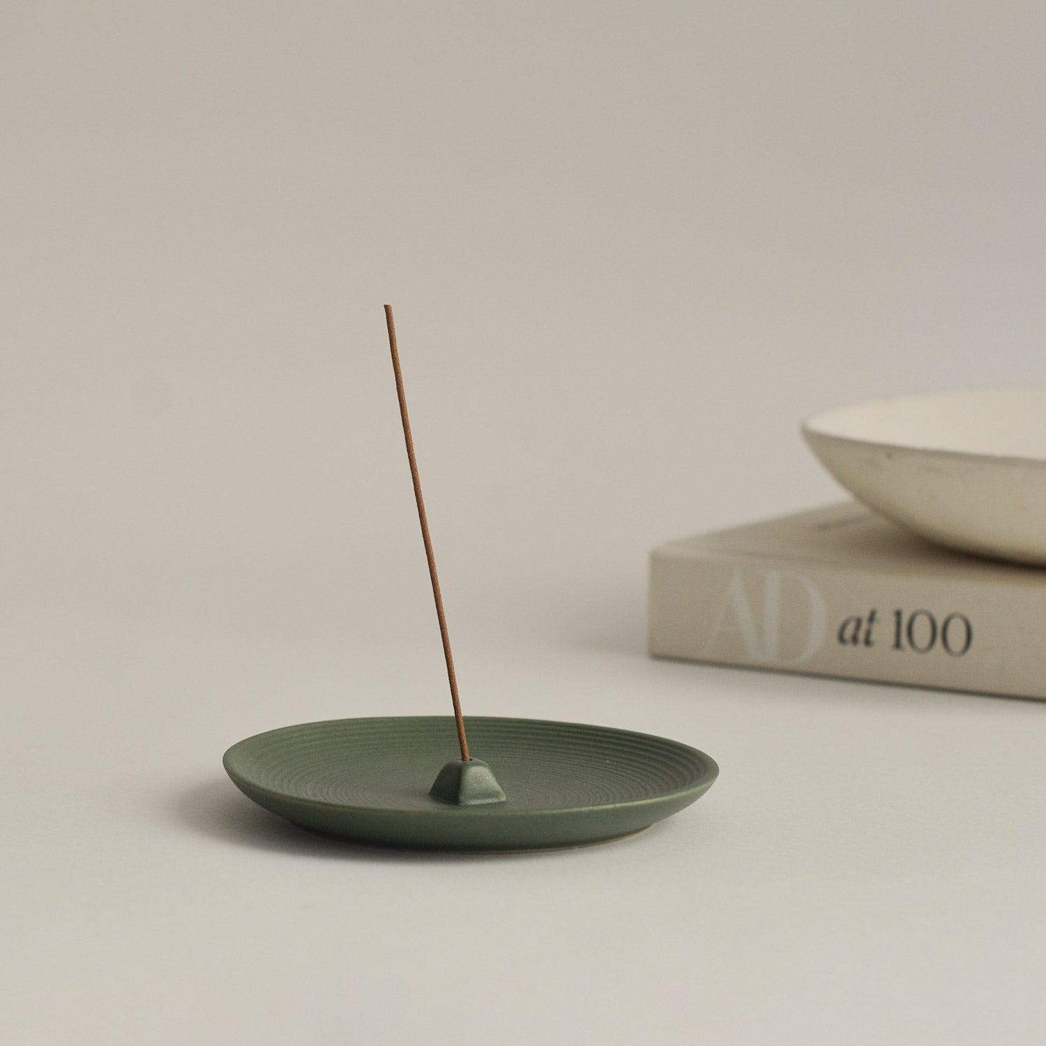 Green Ceramic Incense Holder Plate