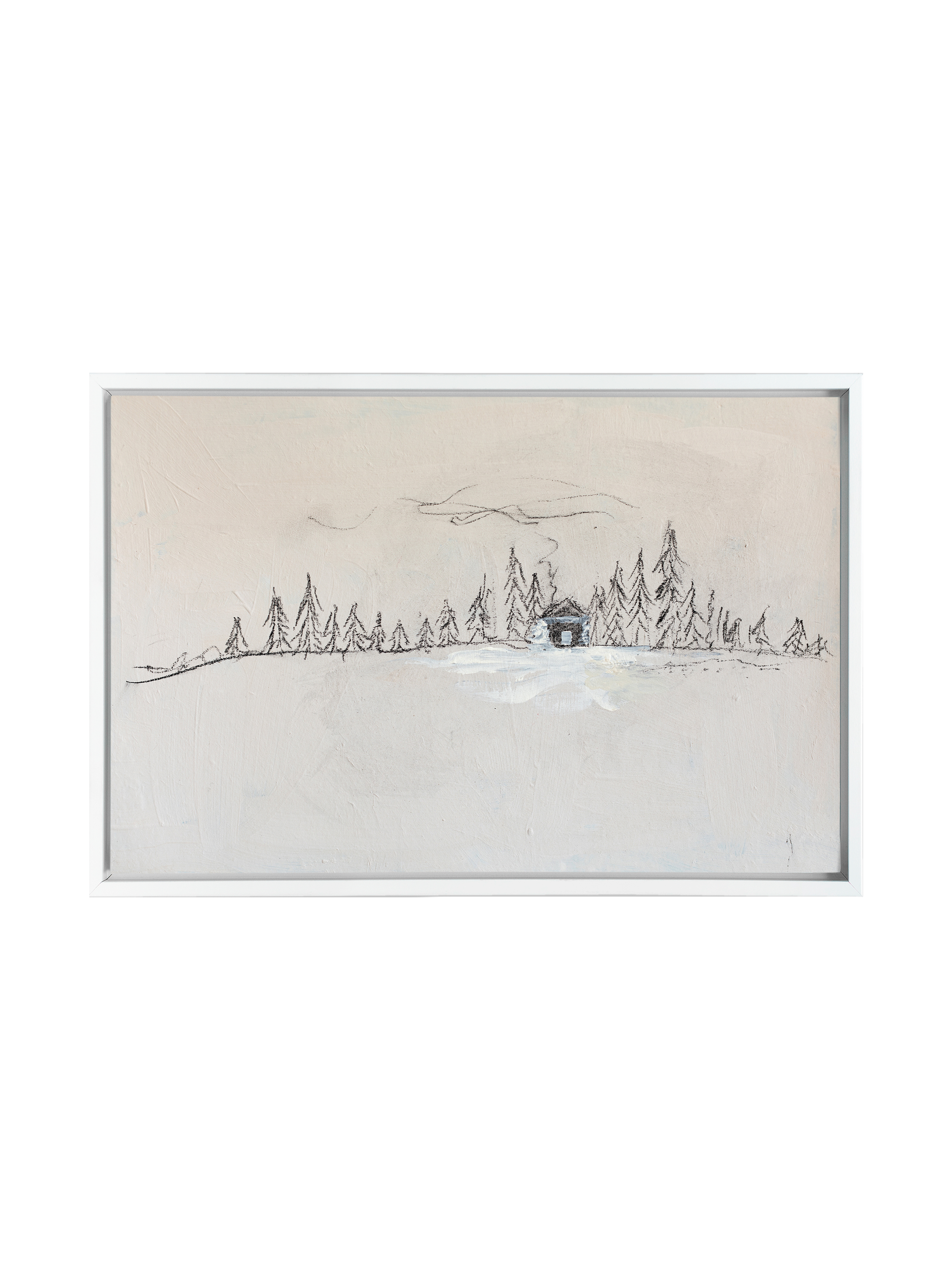 Snowy Scene Charcoal | Canvas