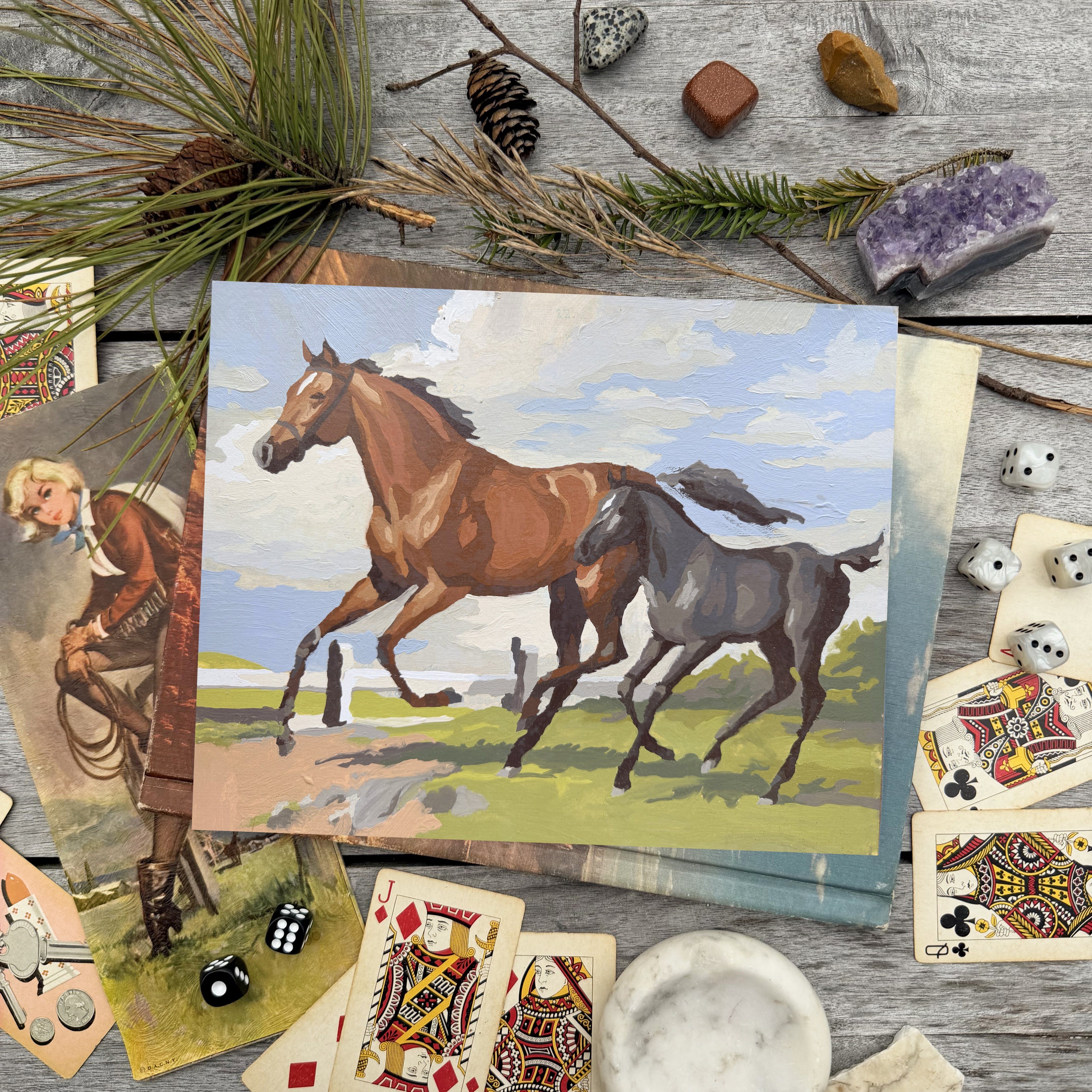 Horse and Foal Paint By Number Luxe Art Print