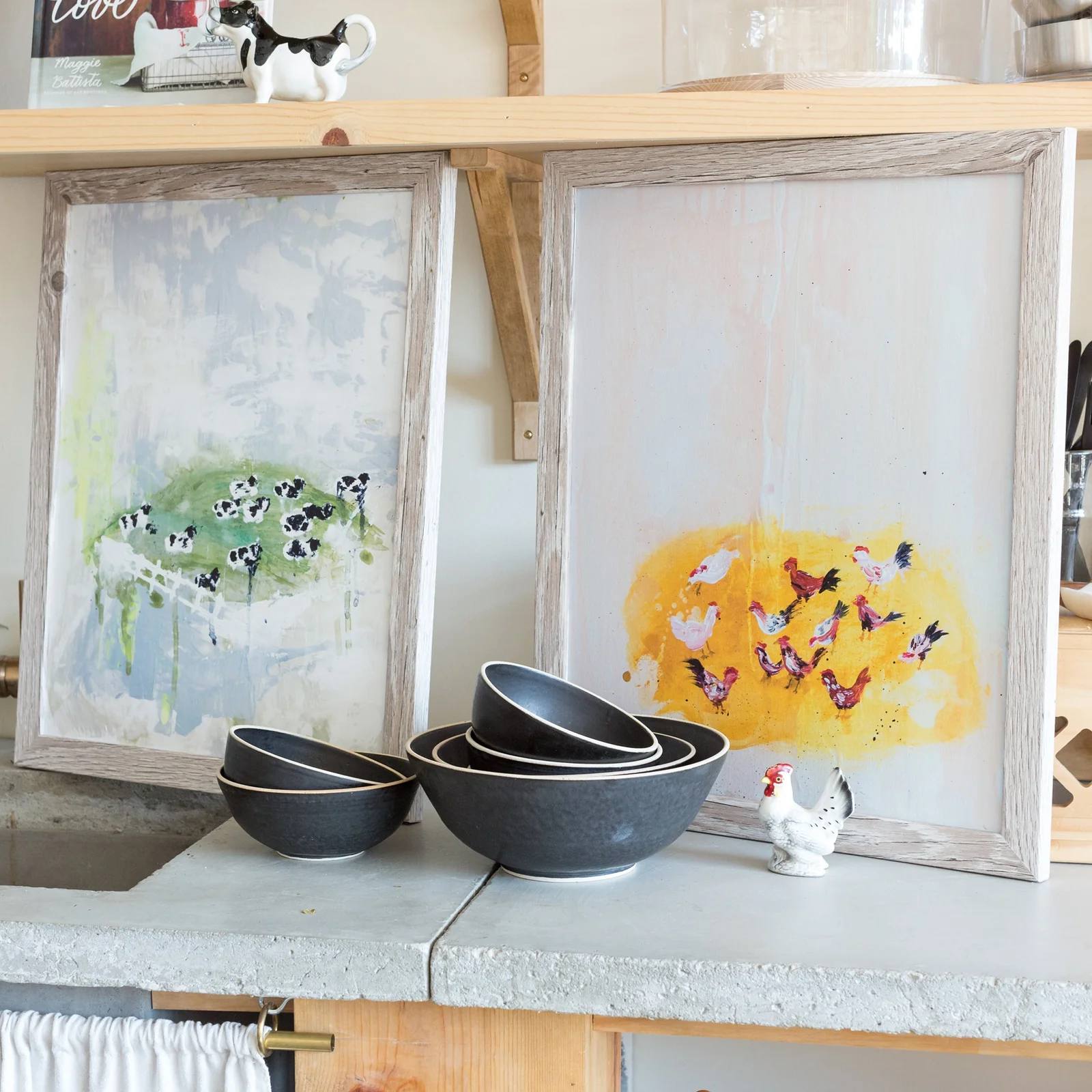 Cheery Chickens Luxe Art Print