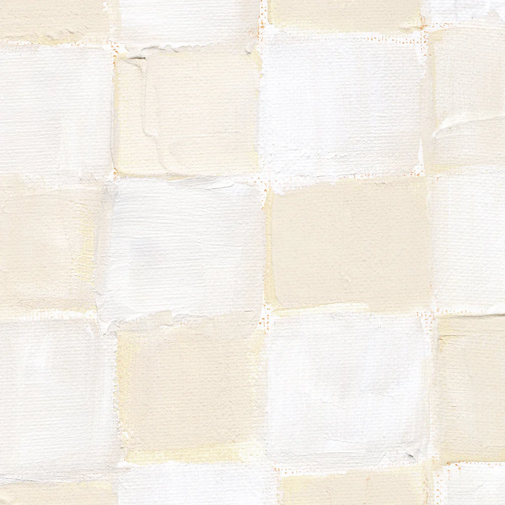 Ivory Checks Luxe Art Print