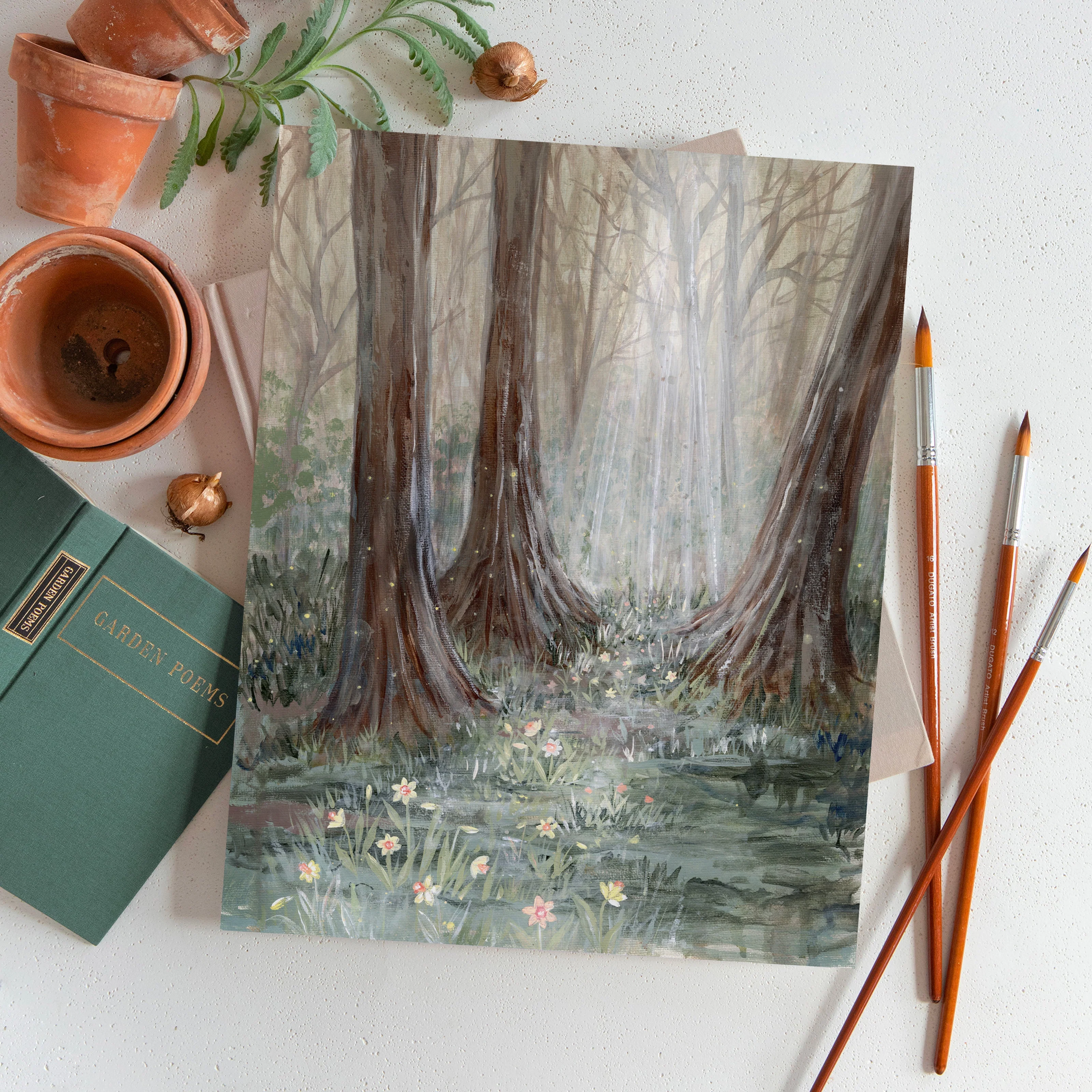 A Light Through The Trees Canvas Wall Art . Rectangle