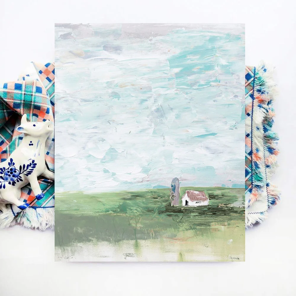 Little White Barn II Luxe Art Print