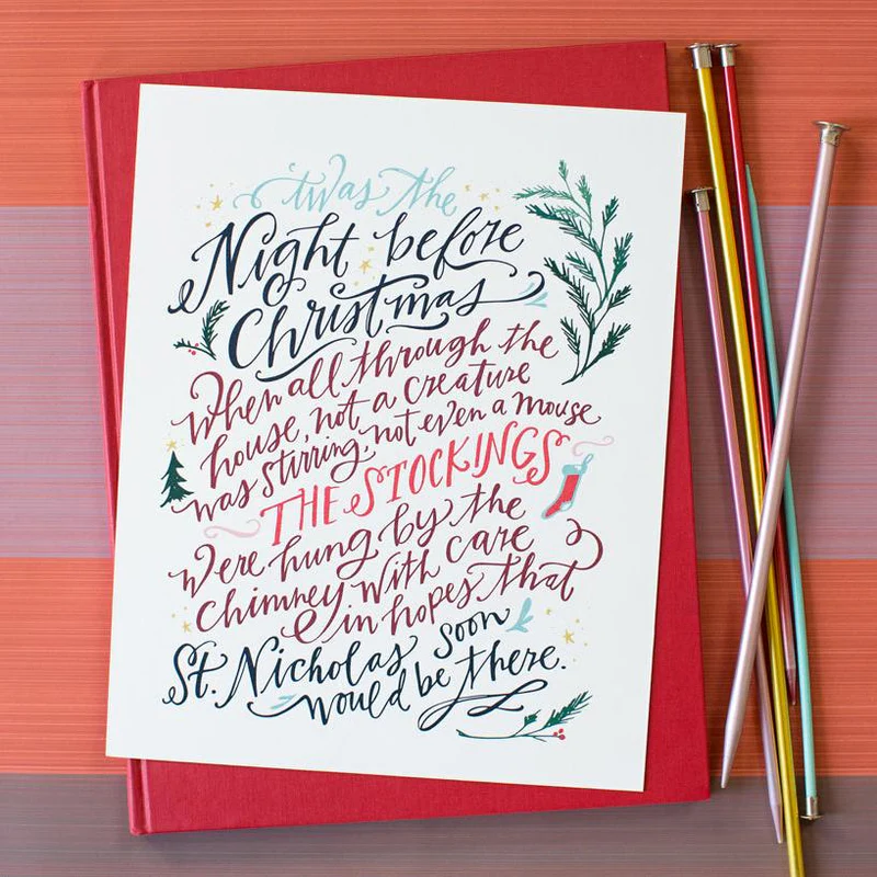 Night Before Christmas (Colorful) Luxe Art Print