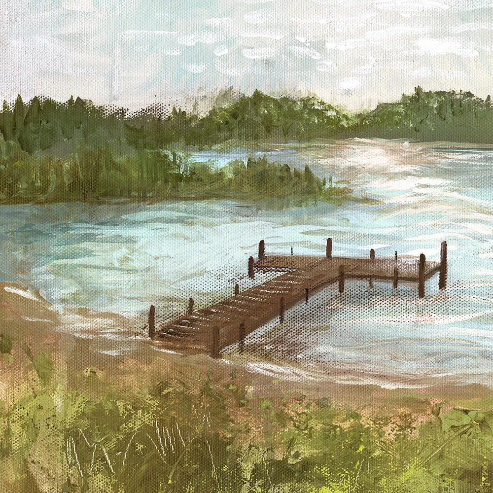 Magic Hour At The Dock Luxe Art Print