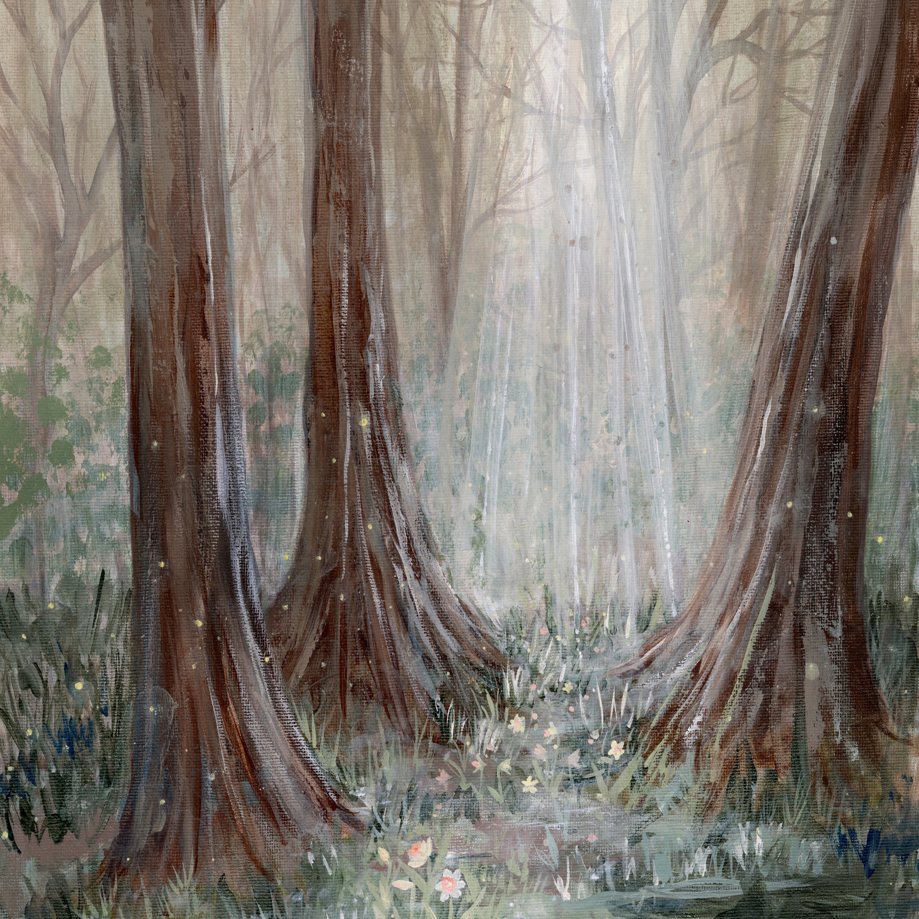 A Light Through The Trees Canvas Wall Art . Rectangle