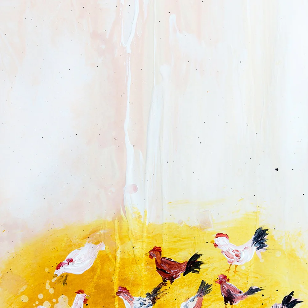 Cheery Chickens Luxe Art Print