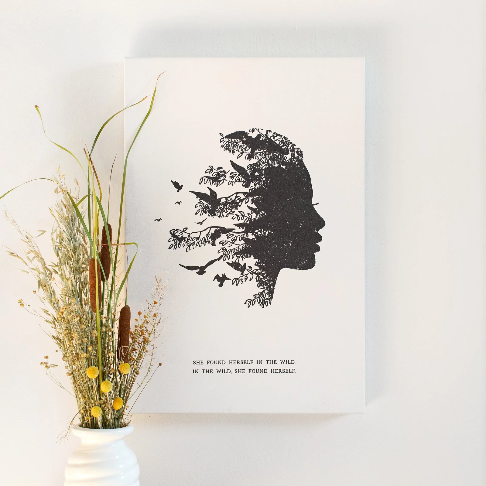 She Found Herself in the Wild (Cream) Luxe Art Print