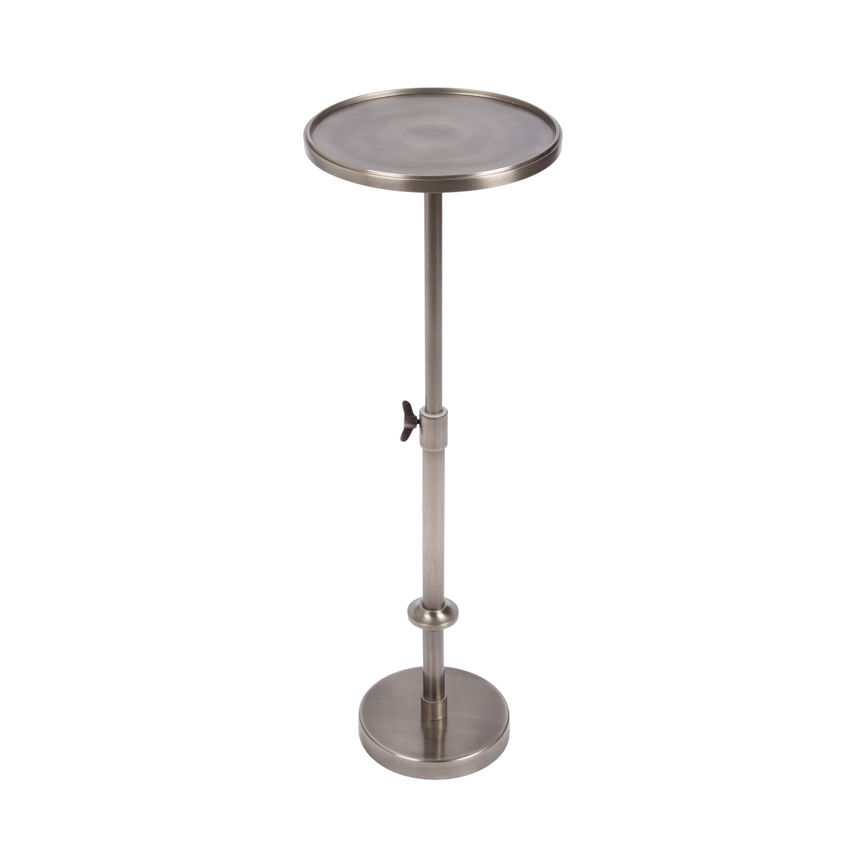 Engles Adjustable Polished Metal Table and Plant Stand