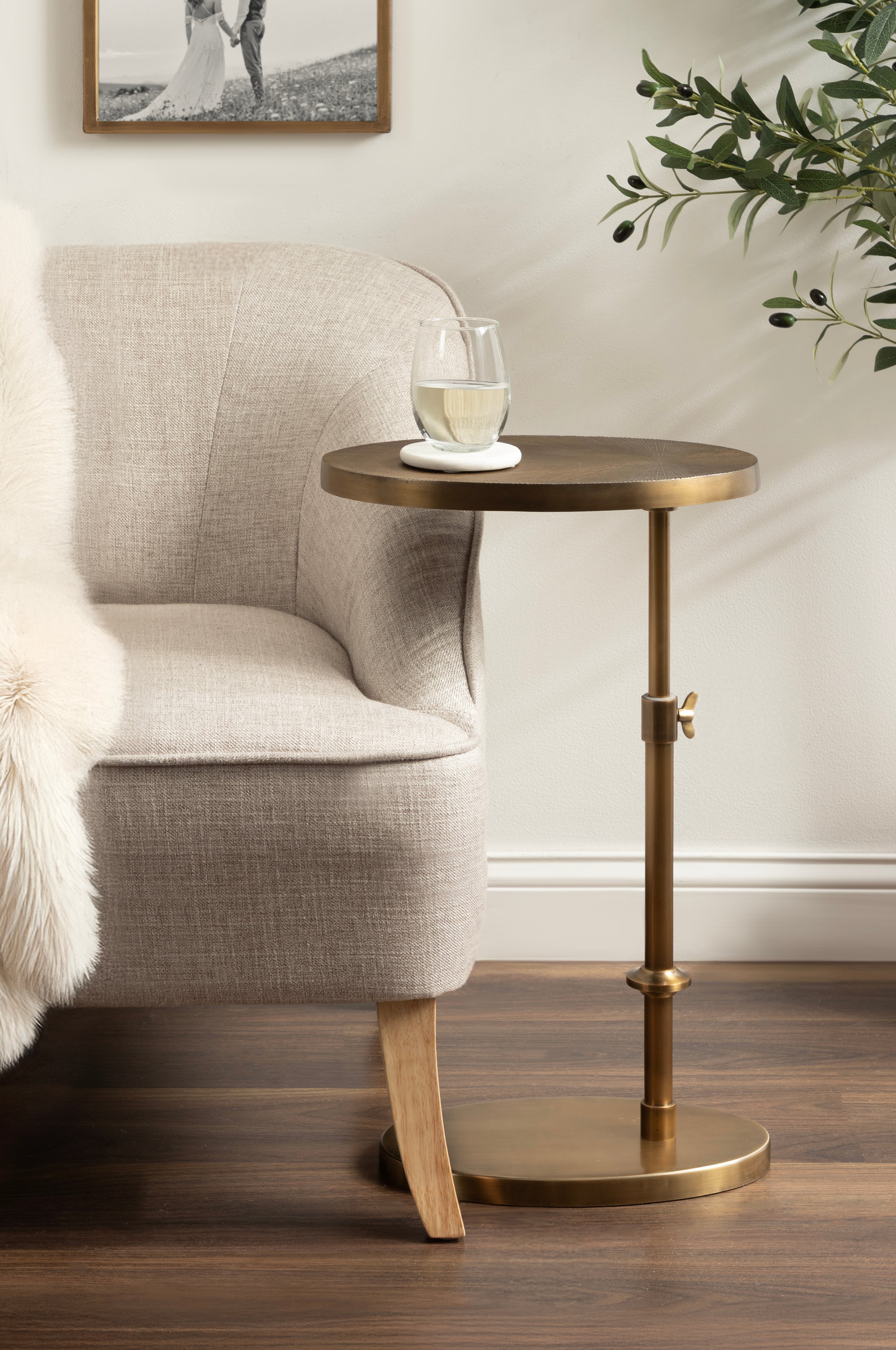 Engles Adjustable Oval Metal Table