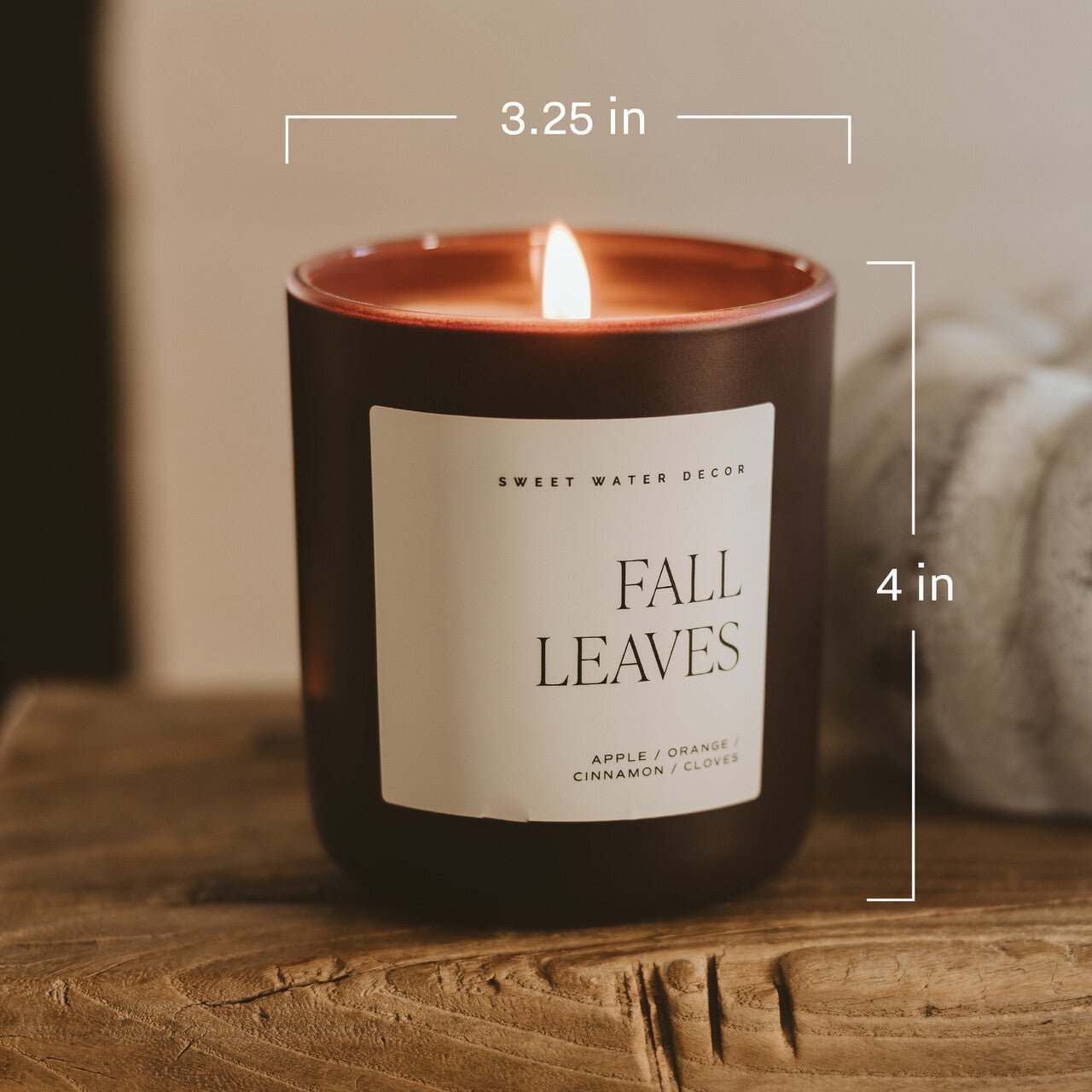 Fall Leaves Soy Candle (15oz Brown Matte Jar)