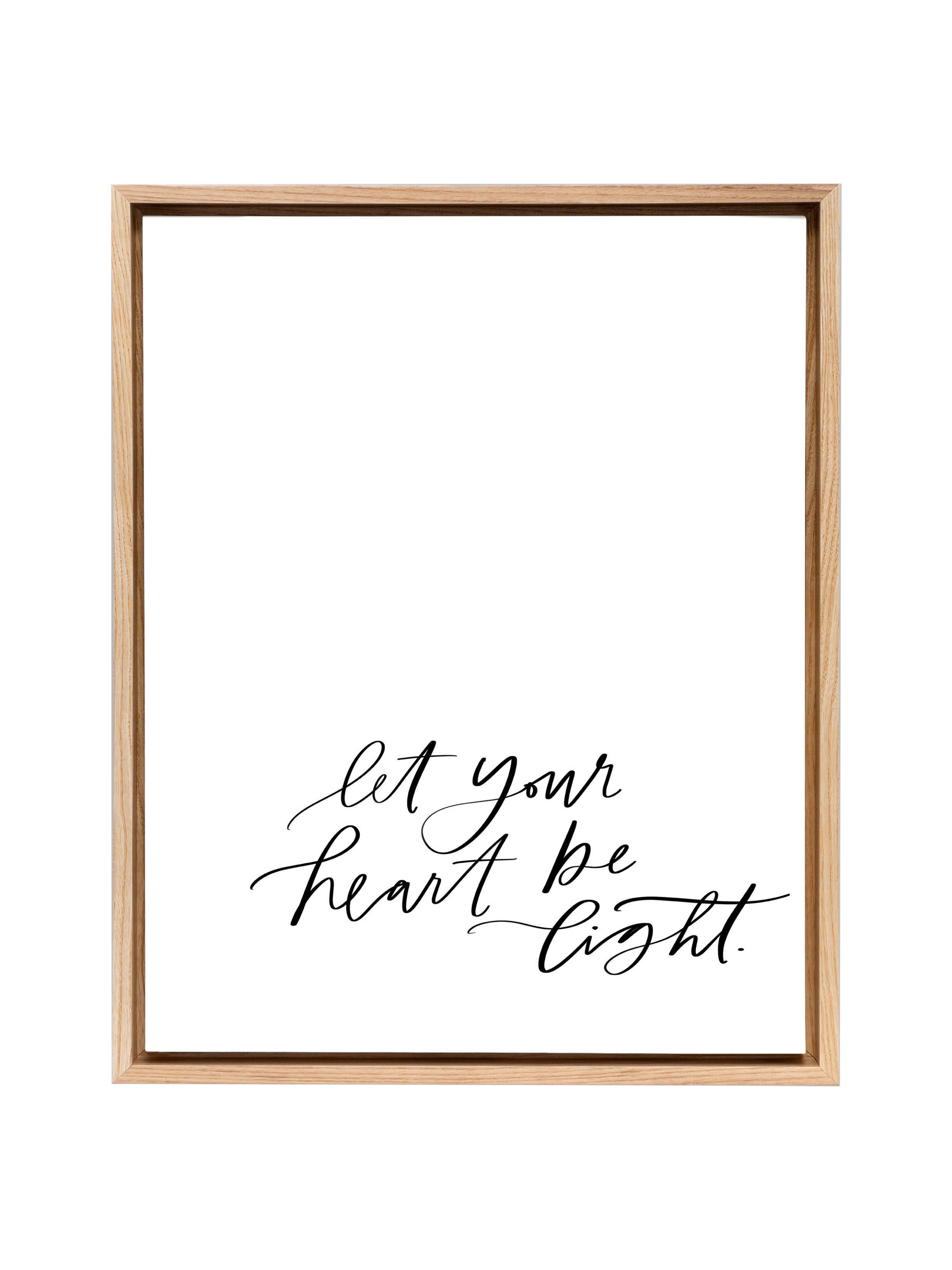 Let Your Heart be Light | Pure White | Canvas