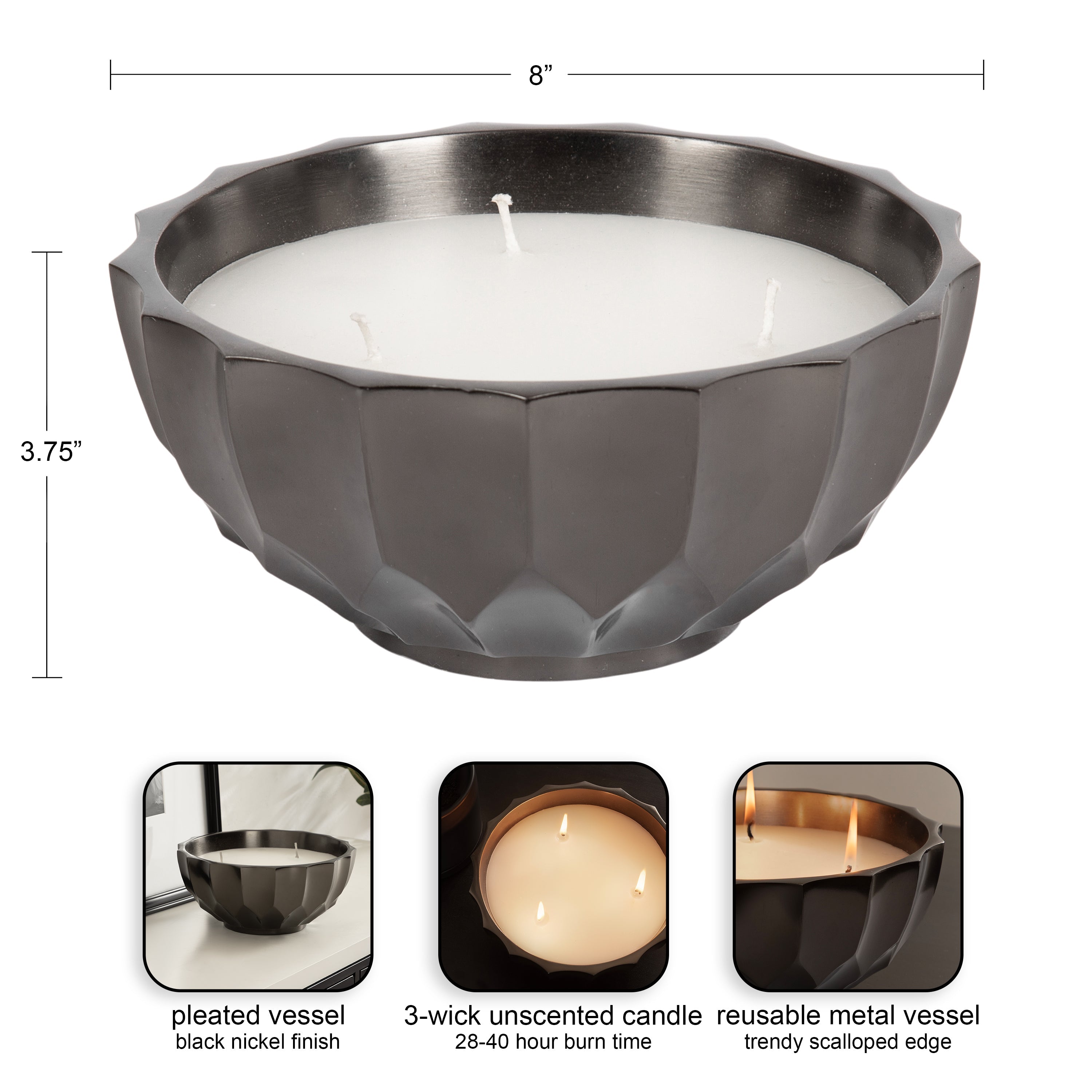 Plete Round Wax Candle Bowl