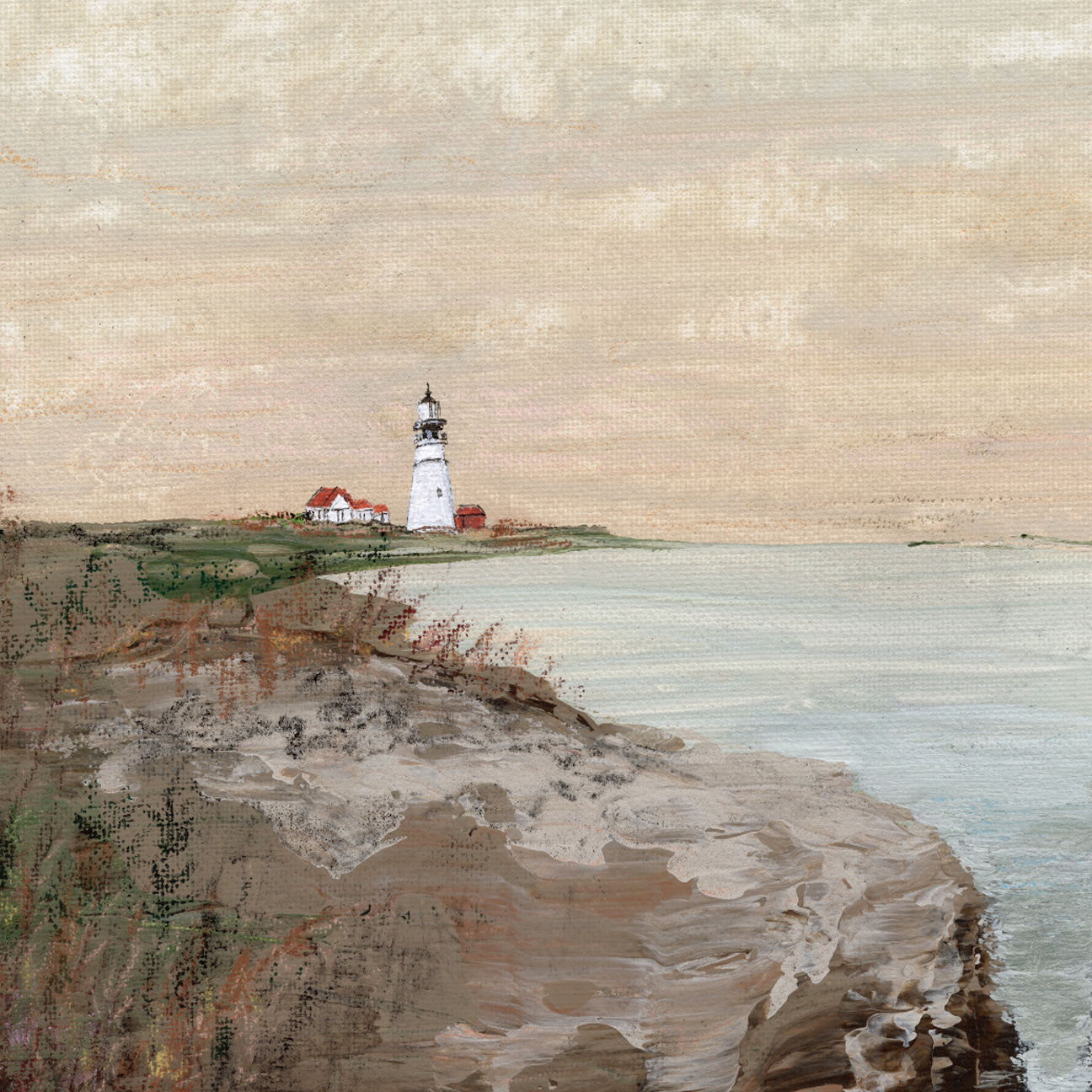 Golden Hour at the Lighthouse Luxe Art Print