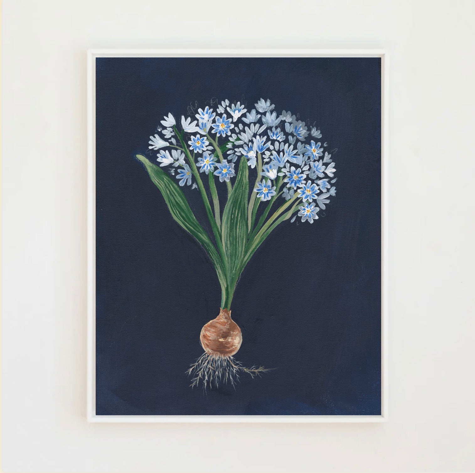 Little Blue Flowers Botanical Canvas Wall Art