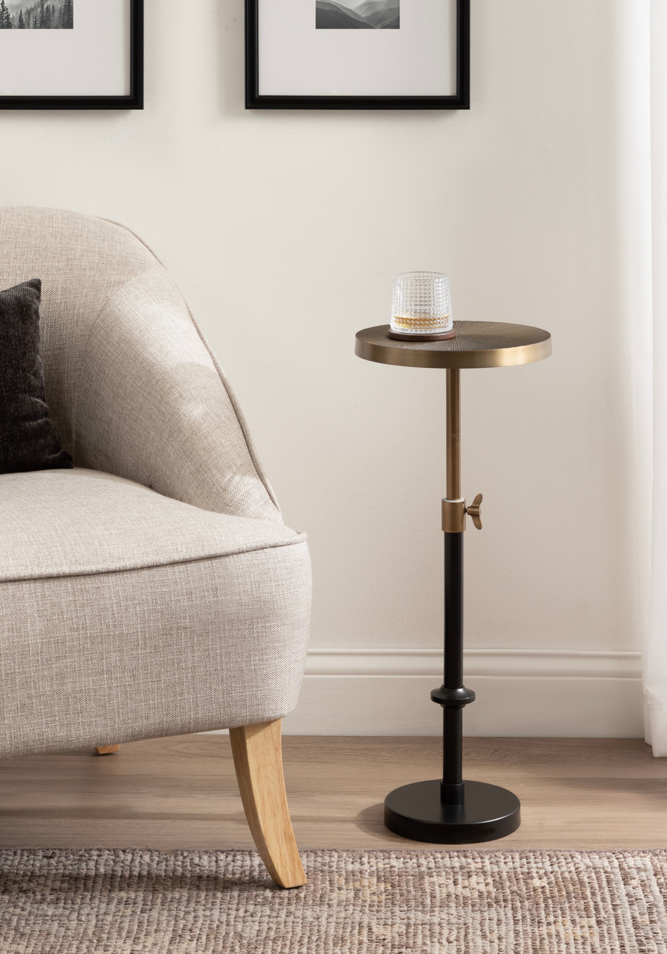 Engles Adjustable Embossed Metal Table and Plant Stand