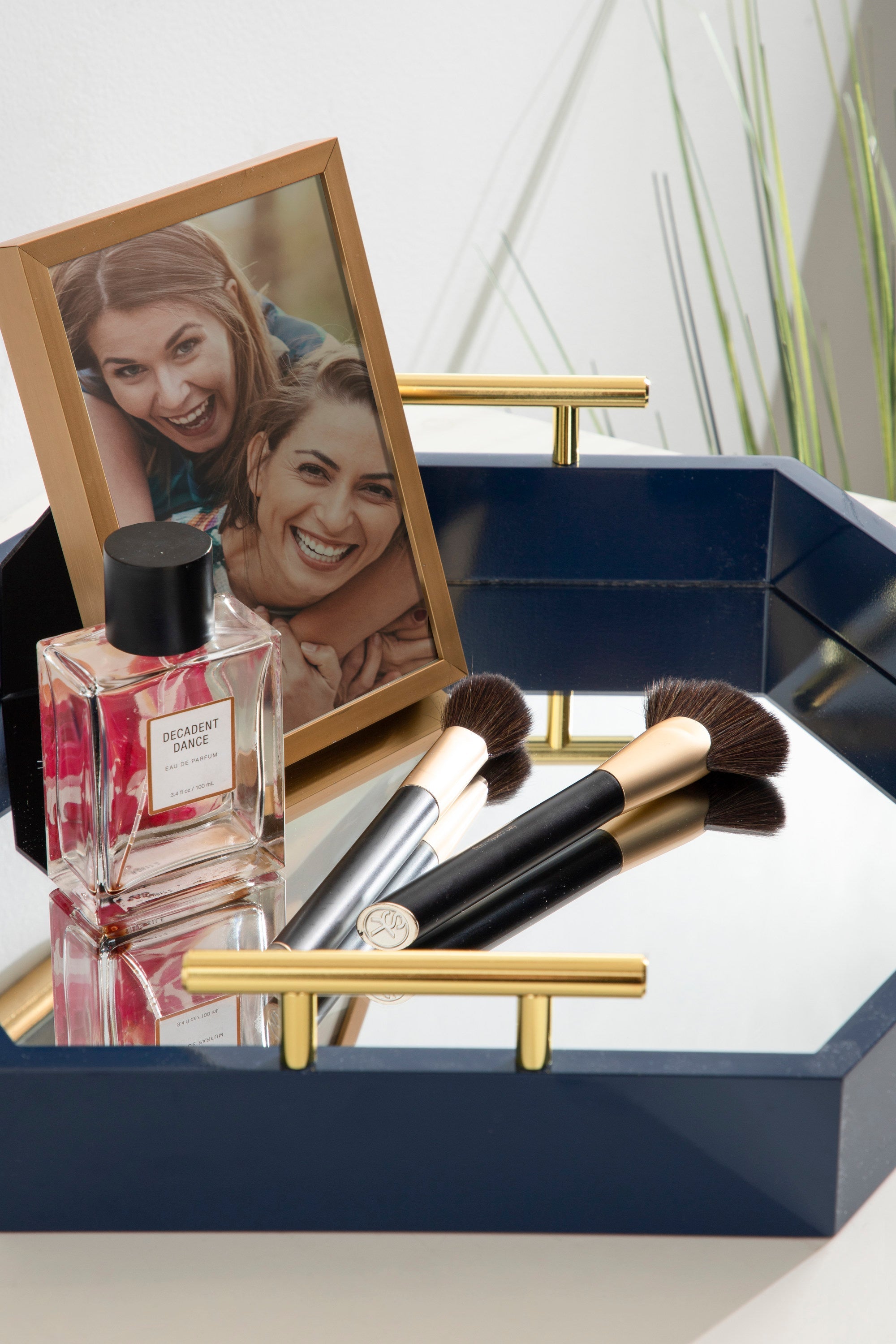 Lipton Hexagon Decorative Tray with Metal Handles