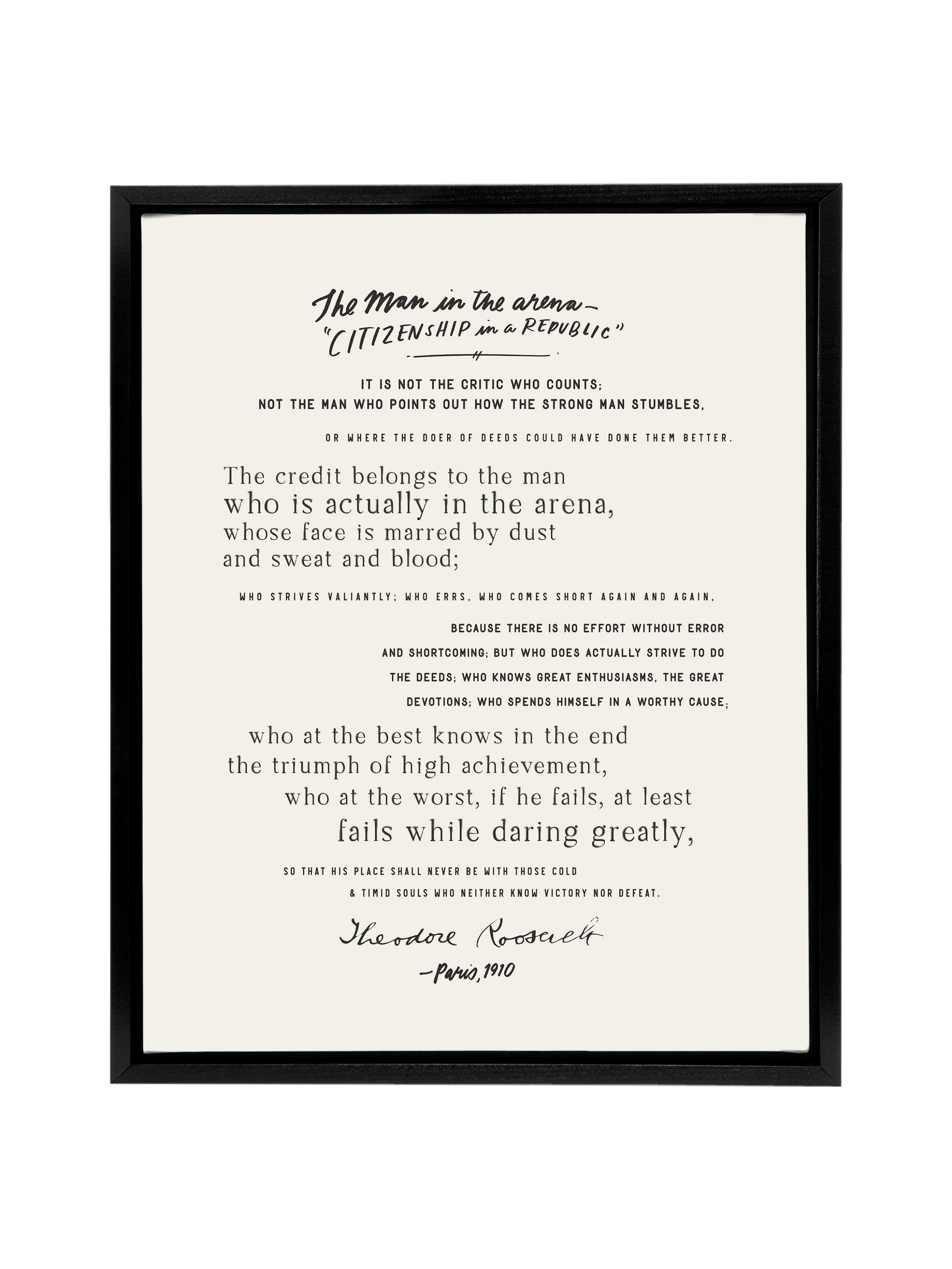 Man In The Arena | Canvas