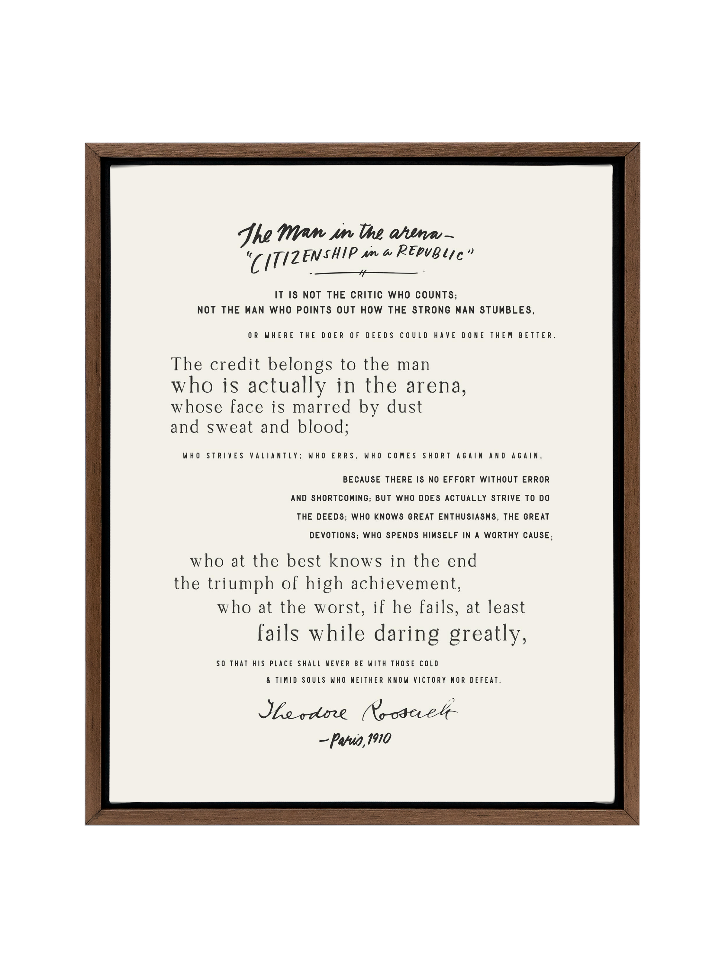 Man In The Arena | Canvas