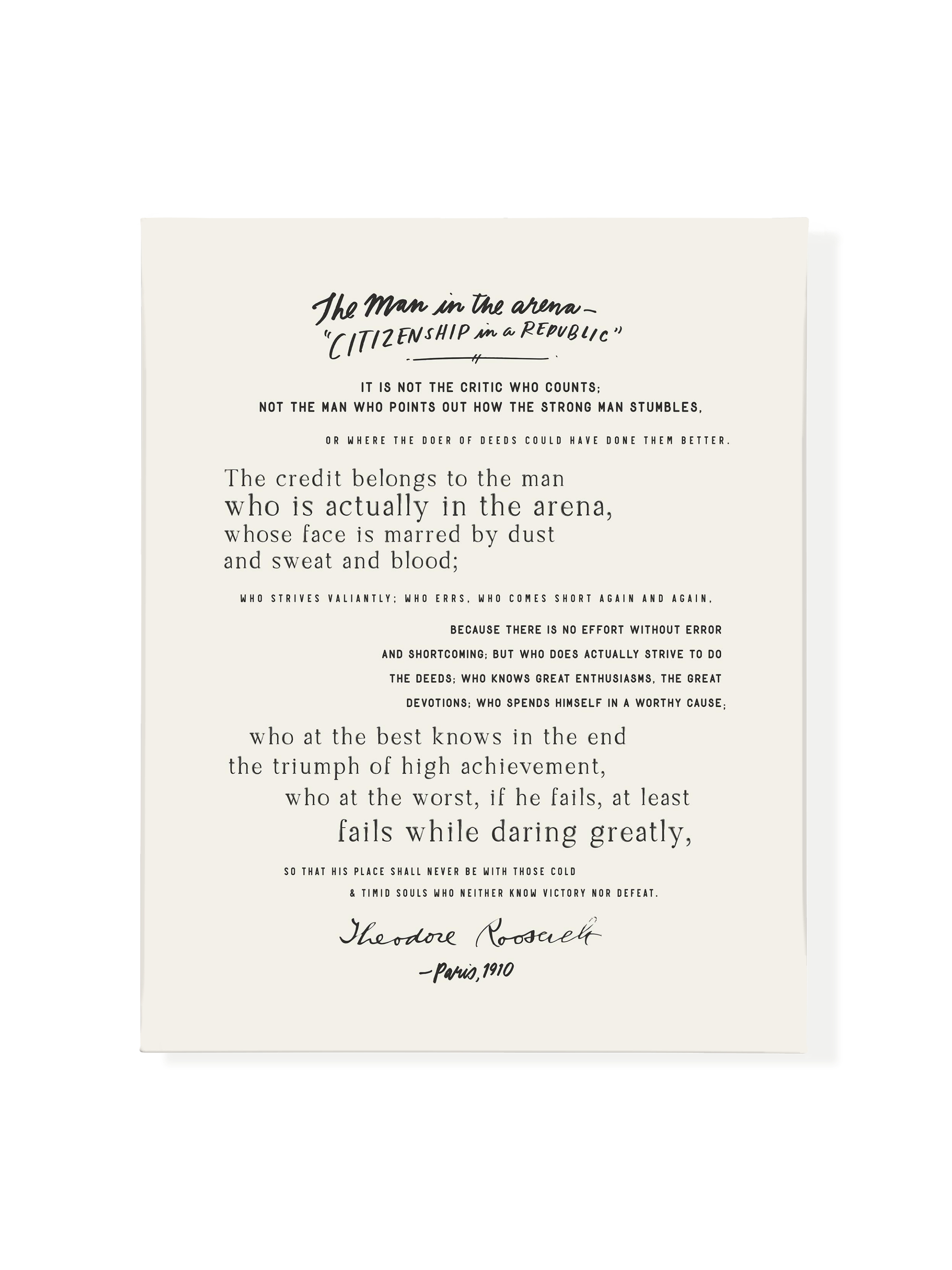 Man In The Arena | Canvas