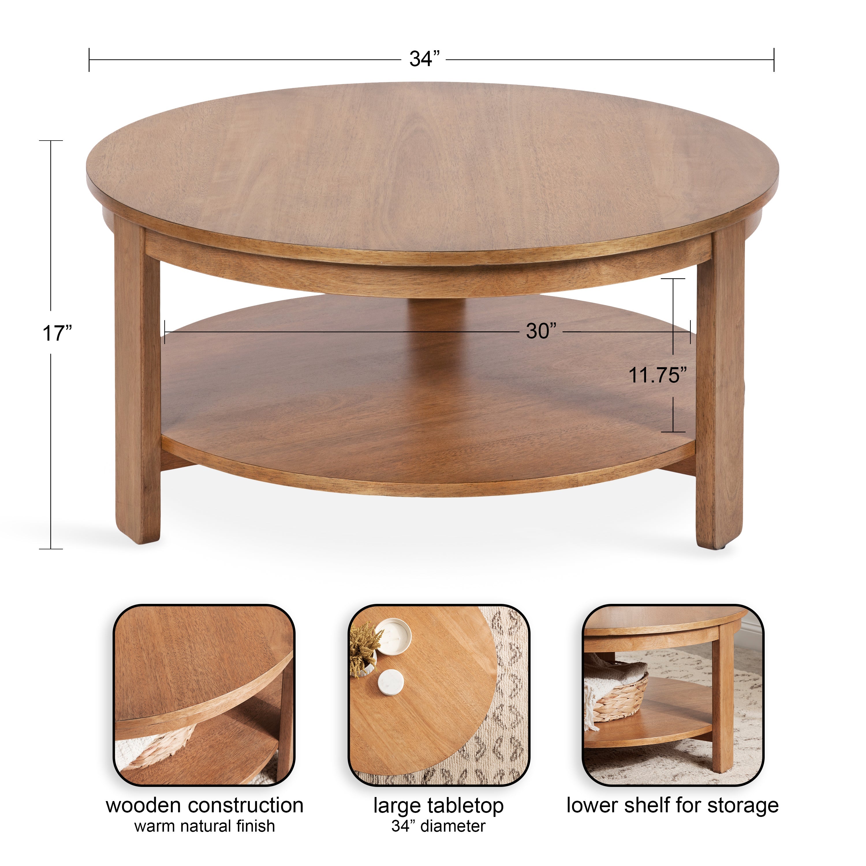 Foxford Round Wood Coffee Table