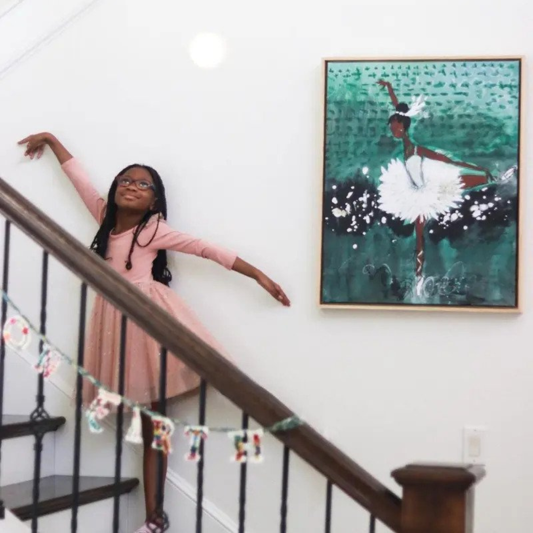 Ballerina on Stage Canvas Wall Art