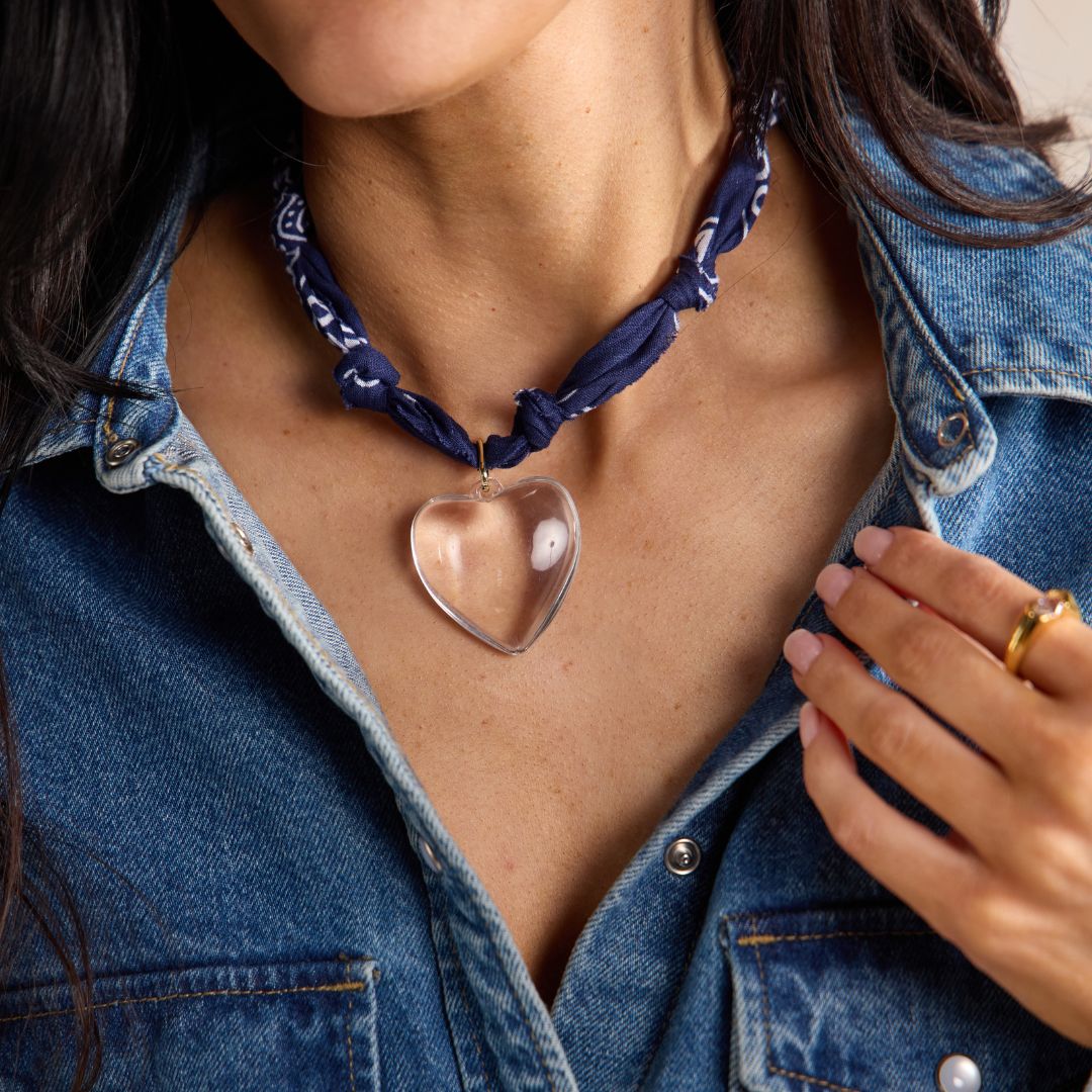 Navy Bandana Necklace