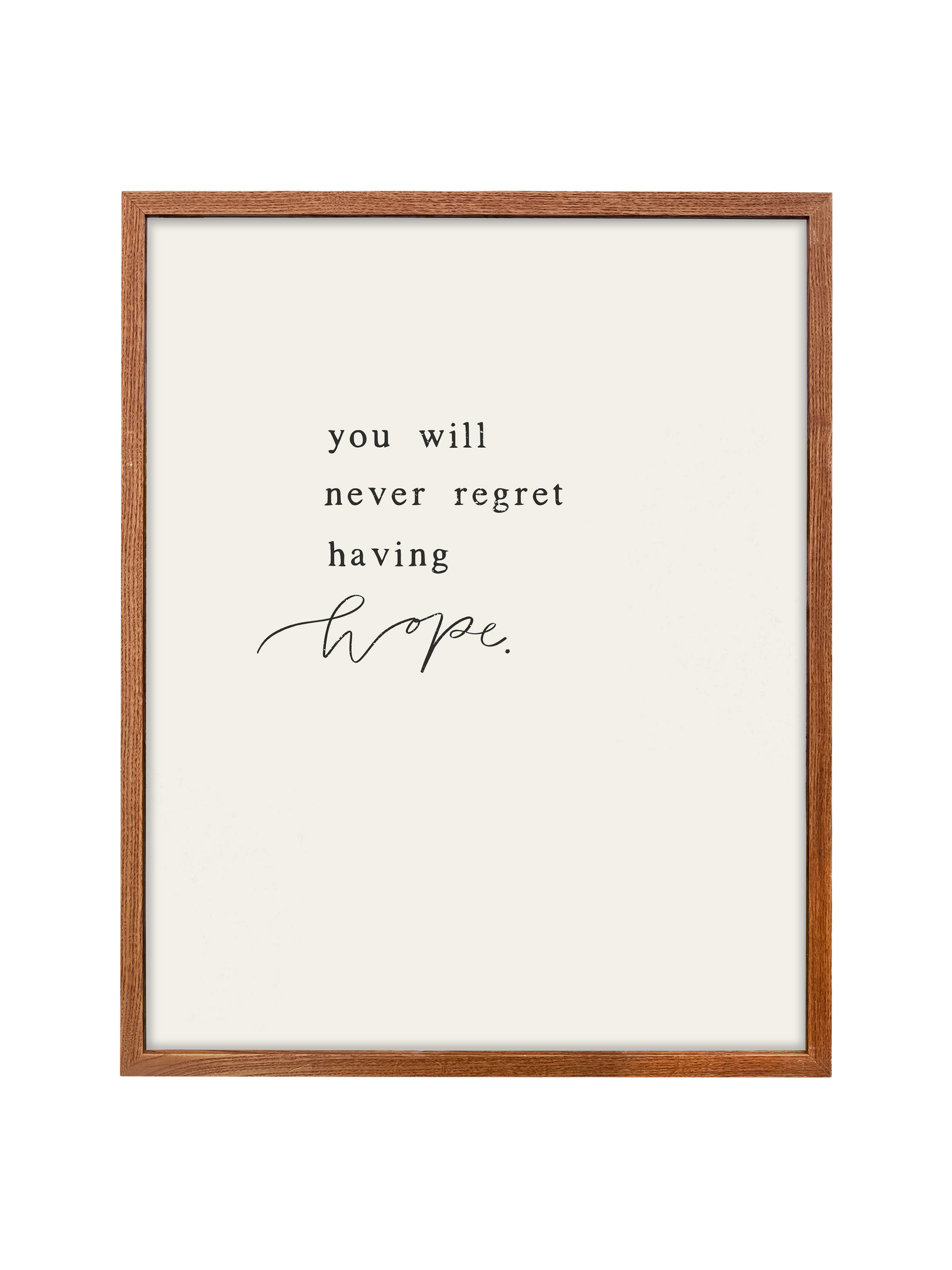 Never Regret Hope | Alabaster | Canvas