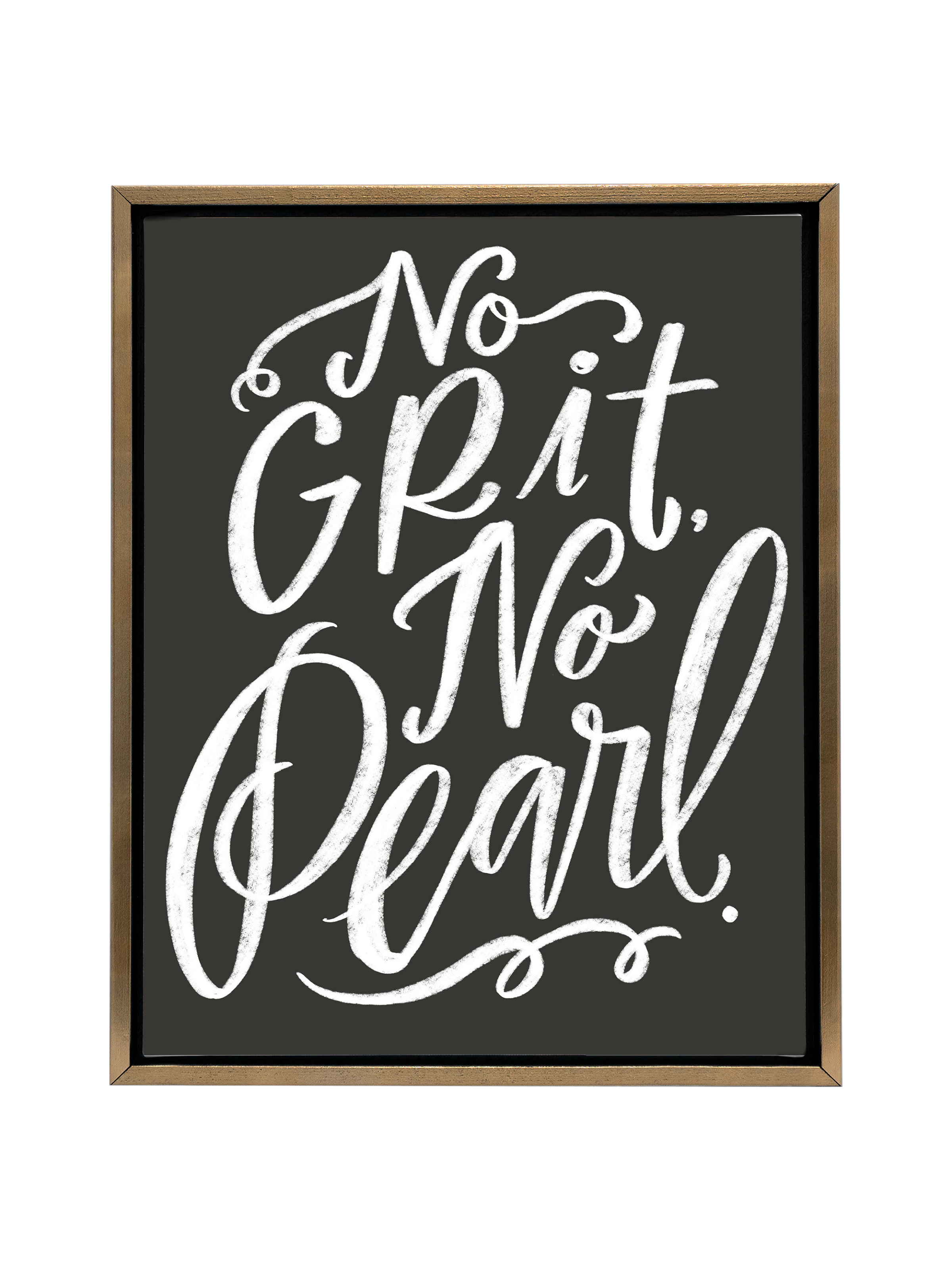 No Grit, No Pearl | Charcoal | Canvas