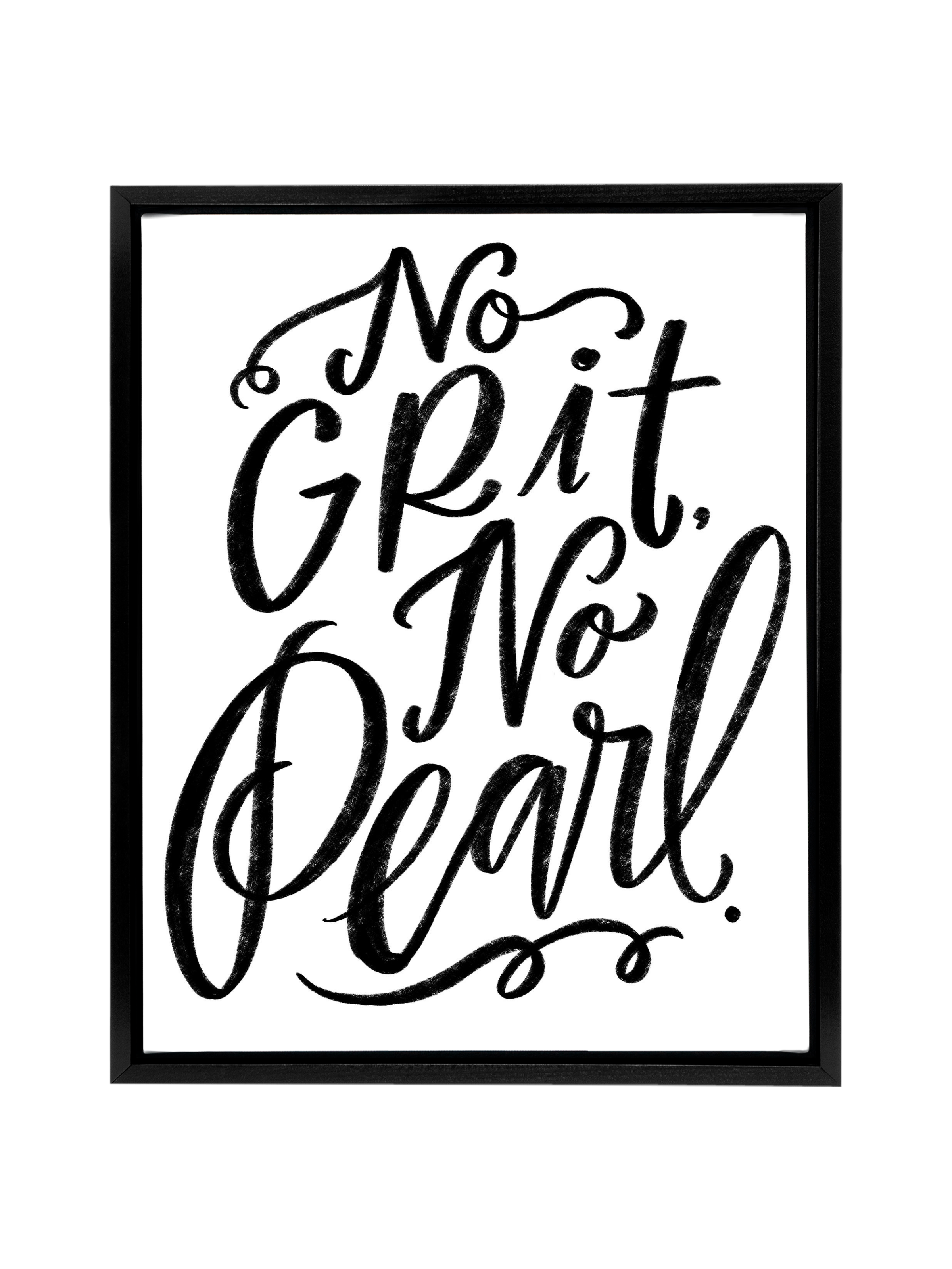 No Grit, No Pearl | Pure White | Canvas