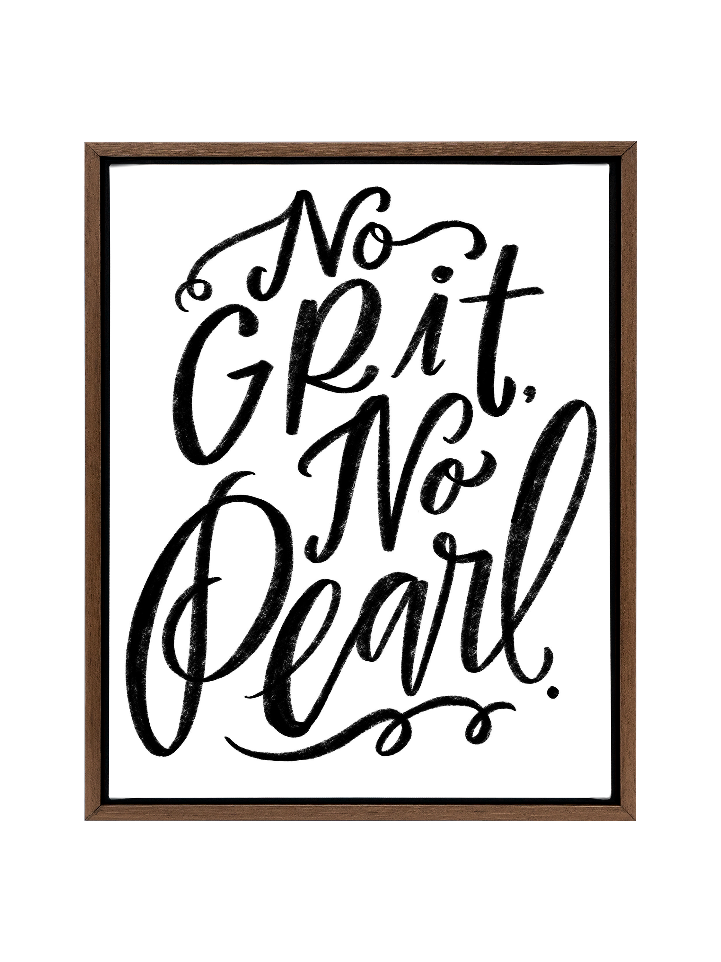 No Grit, No Pearl | Pure White | Canvas