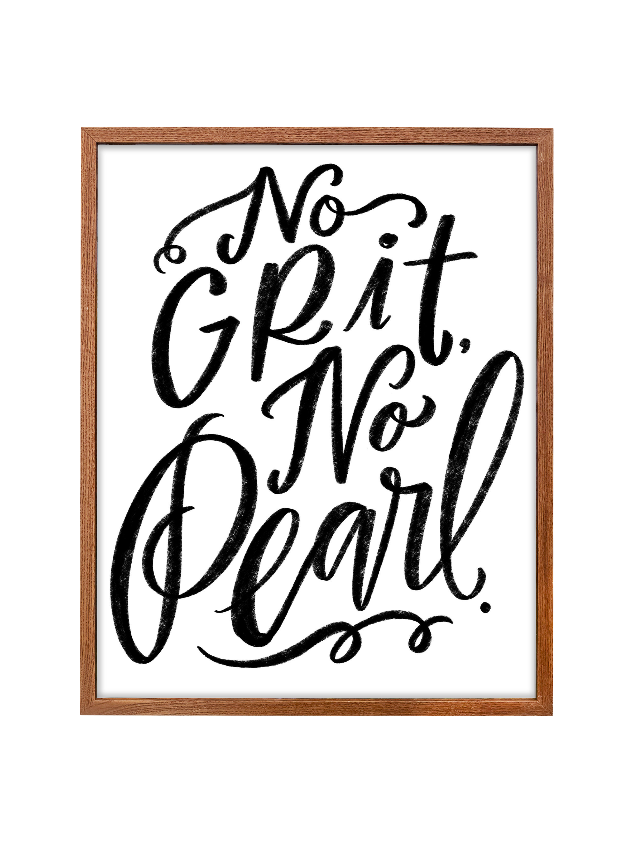 No Grit, No Pearl | Pure White | Canvas