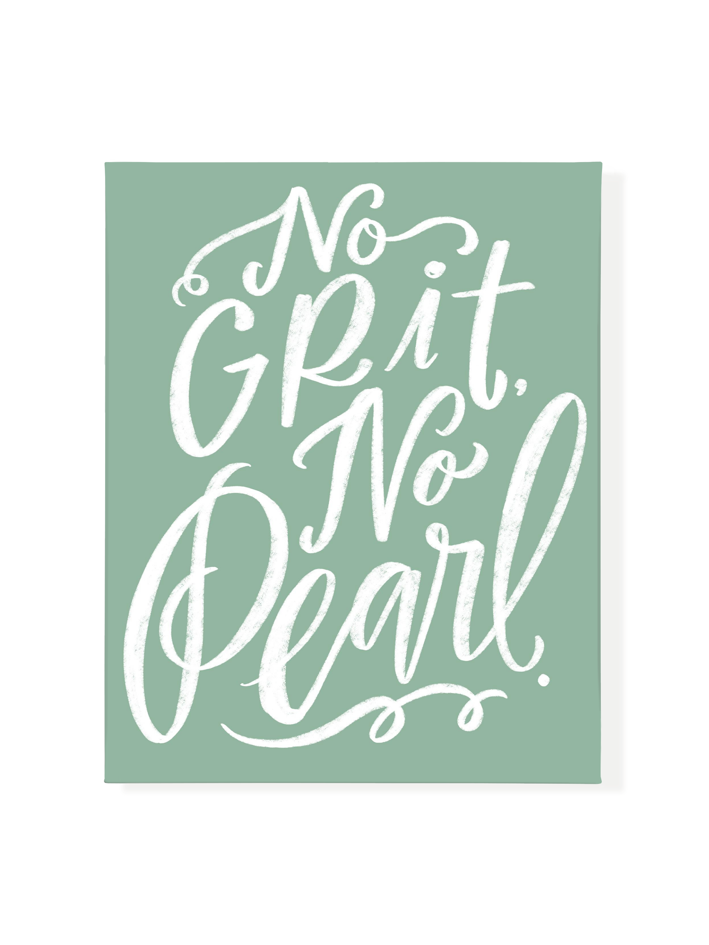 No Grit, No Pearl | Sea Glass | Canvas