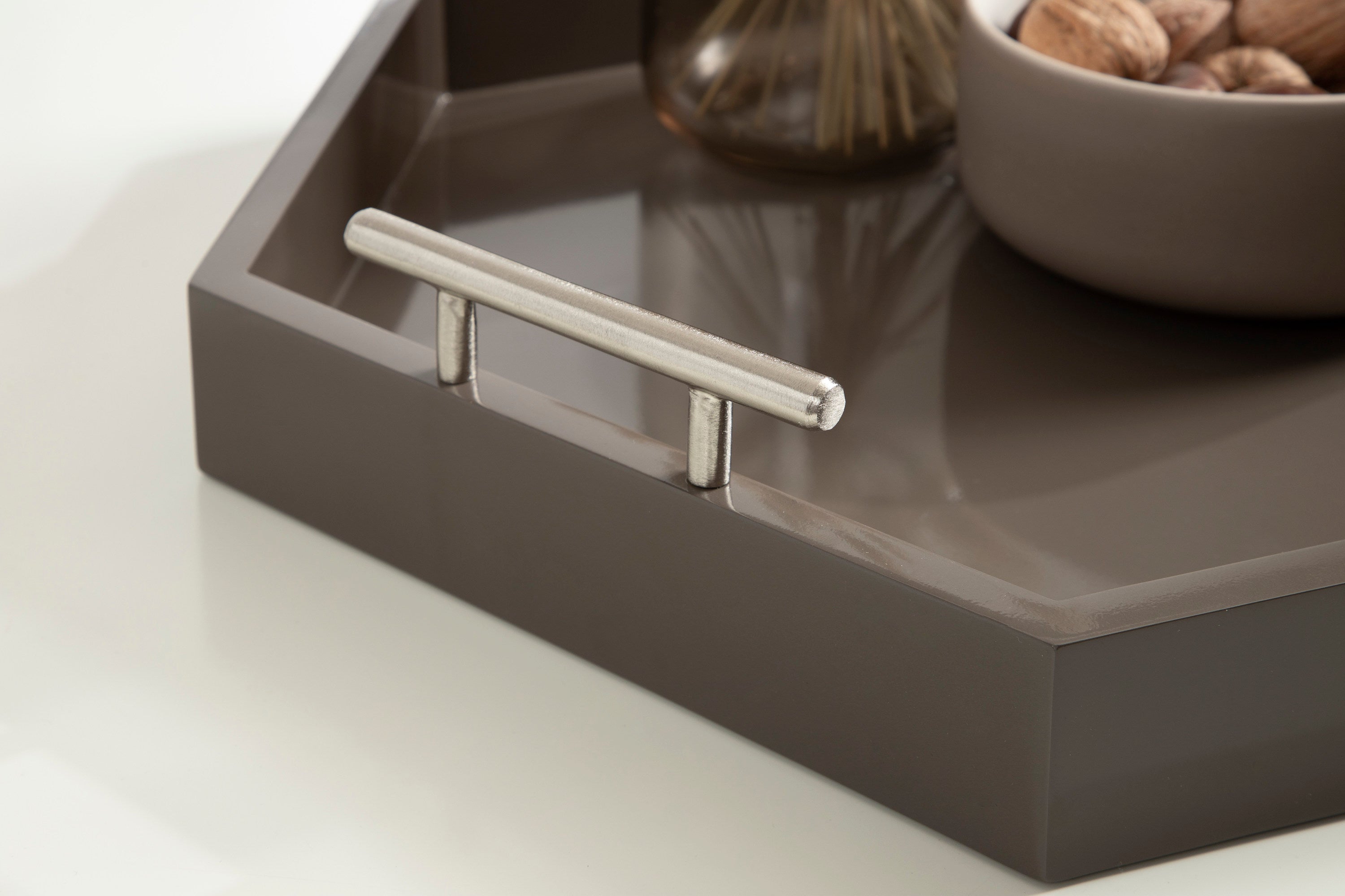 Lipton Hexagon Decorative Tray with Metal Handles